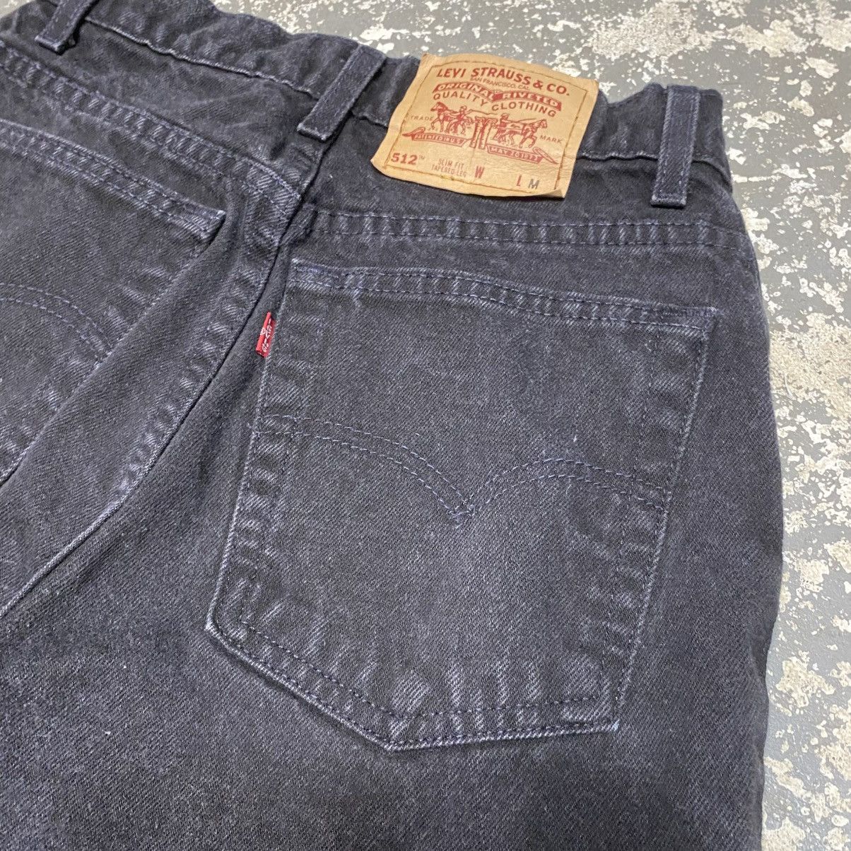 Levi's Vintage Levis 512 Black Slim Taper Denim Jeans 90s Size US 26 / EU 42 - 9 Thumbnail