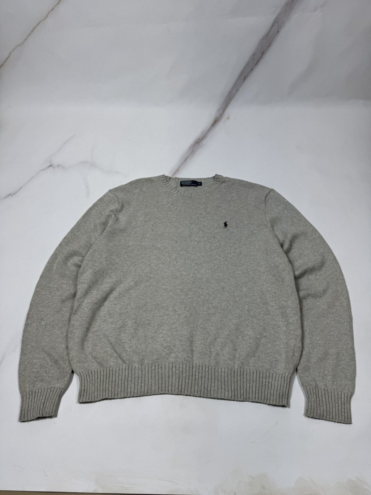 Polo Ralph Lauren Vintage Polo Ralph Lauren Gray Crewneck Knit Sweater Size US XL / EU 56 / 4 - 2 Thumbnail