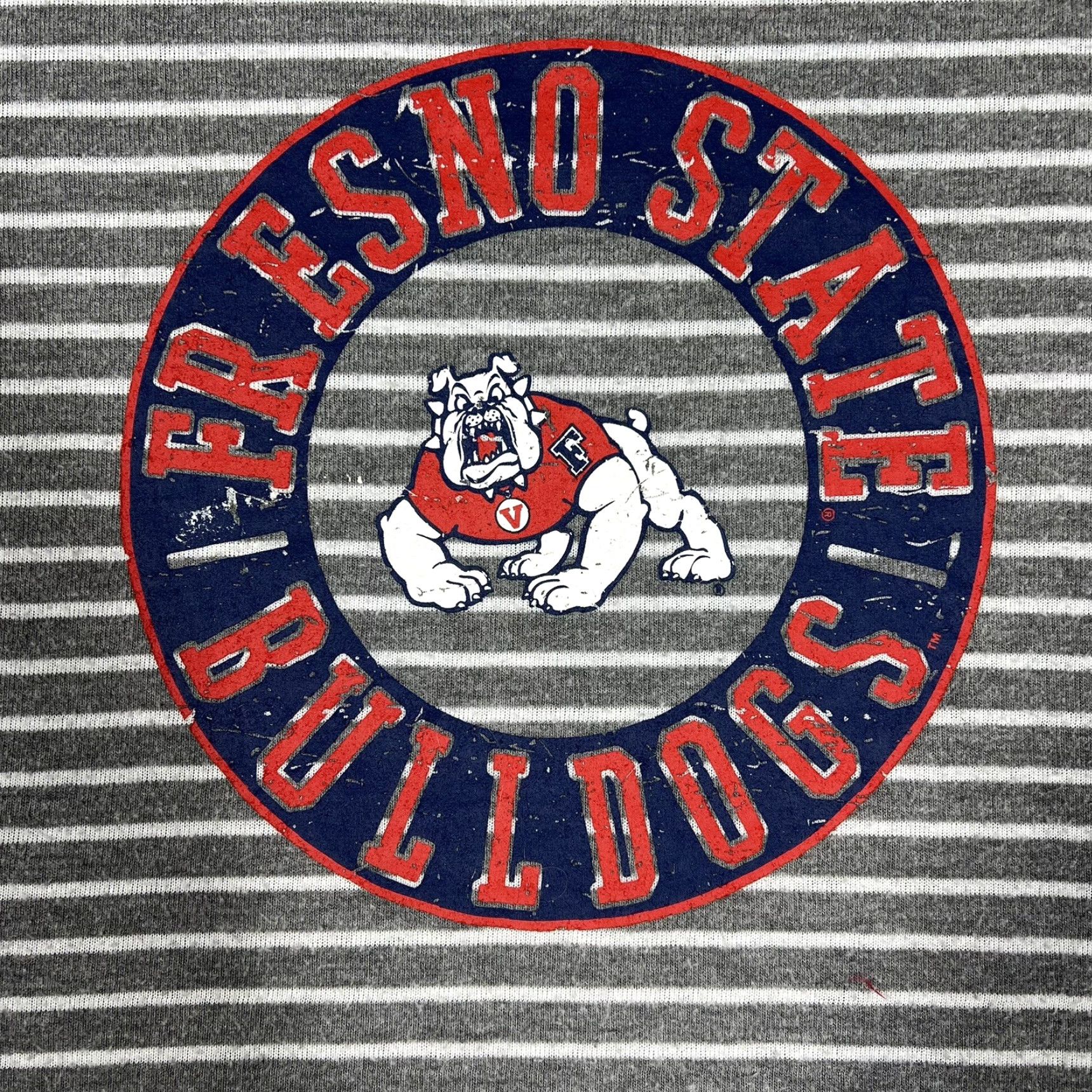 Vintage Fresno State Bulldogs Concepts Sport Women’s Crop Top Shirt Size Large Striped Shirt Womens L Gray Striped Cropped Sports Logo Size L / US 10 / IT 46 - 5 Thumbnail