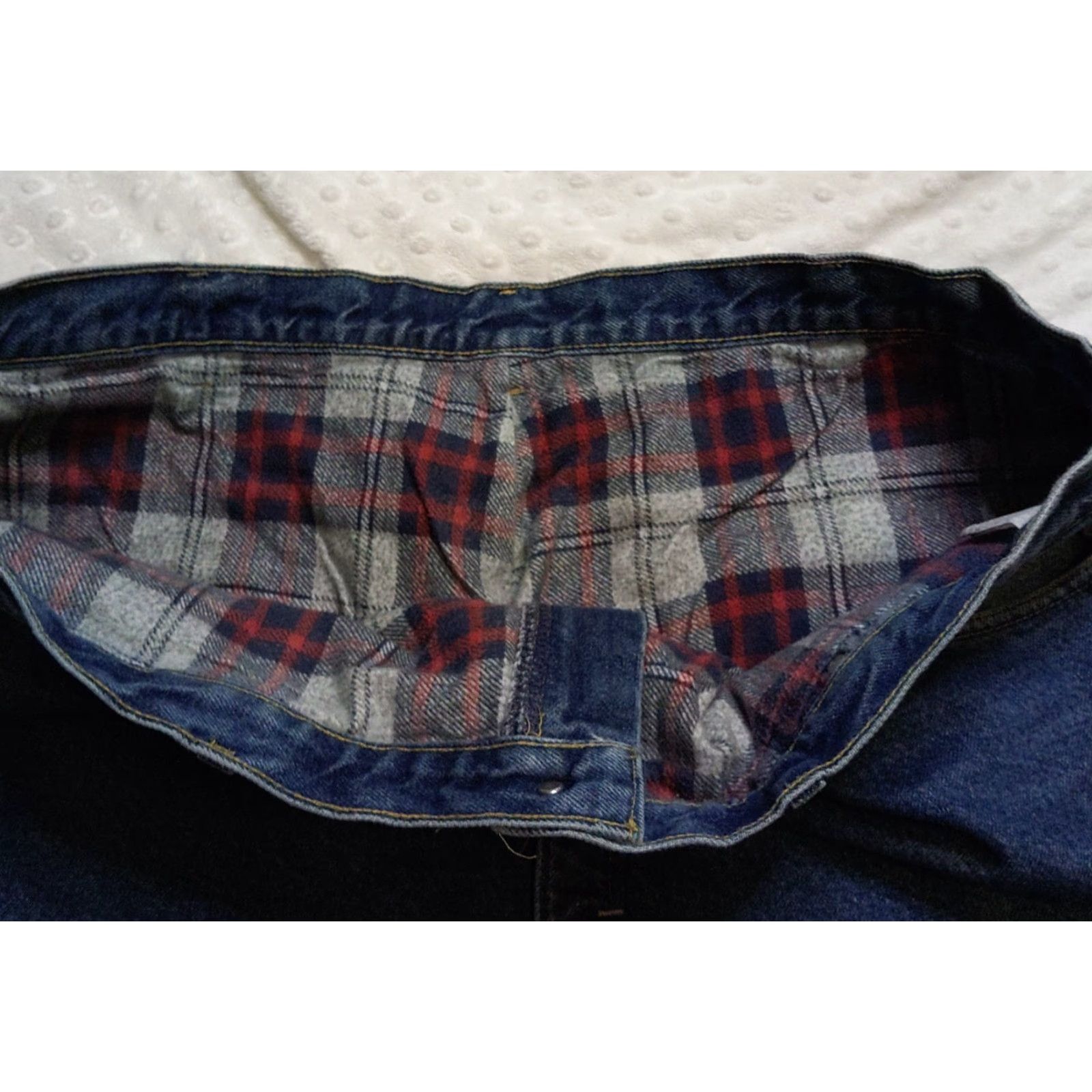 Vintage VINTAGE OshKosh B'gosh Jeans Mens 44x30 Red Flannel Lined Blue Denim Straight Leg 90s Pants Size US 44 / EU 60 - 5 Thumbnail