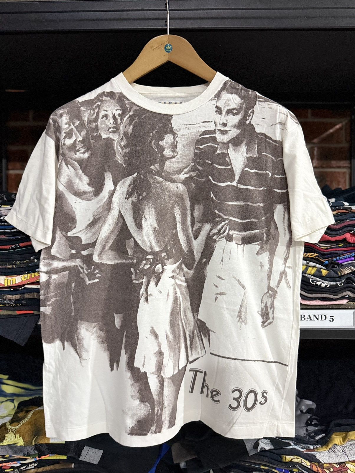 Vintage 90s Kenzo Jeans Ovp The 30s Single Stitch Faded Tee