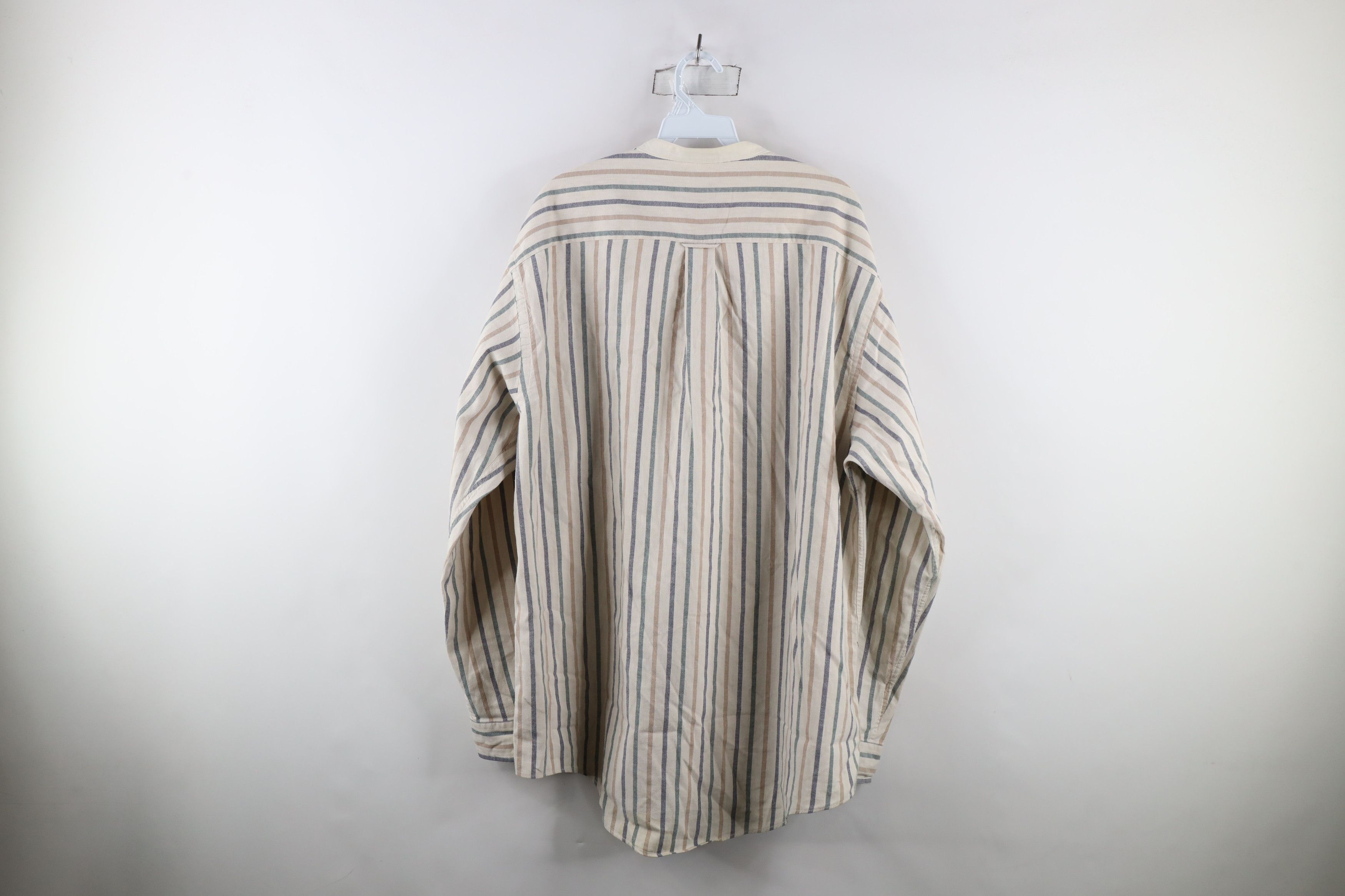 Nautica × Vintage Vintage 90s Nautica Rainbow Striped Band Collar Button Shirt Size US XL / EU 56 / 4 - 9 Thumbnail