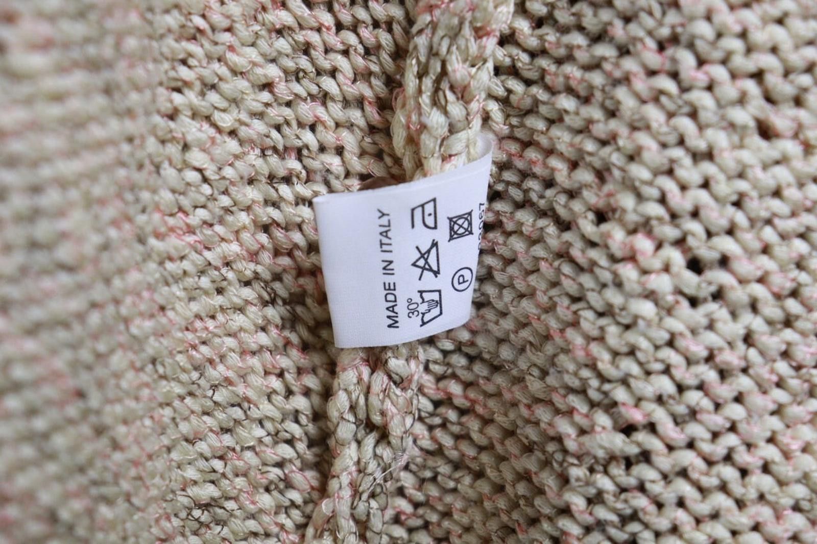 Designer Elisa Cavaletti Tan Acrylic V-Neck Cardigan Size 2XL Size XXL / US 16-18 / IT 52-54 - 7 Thumbnail