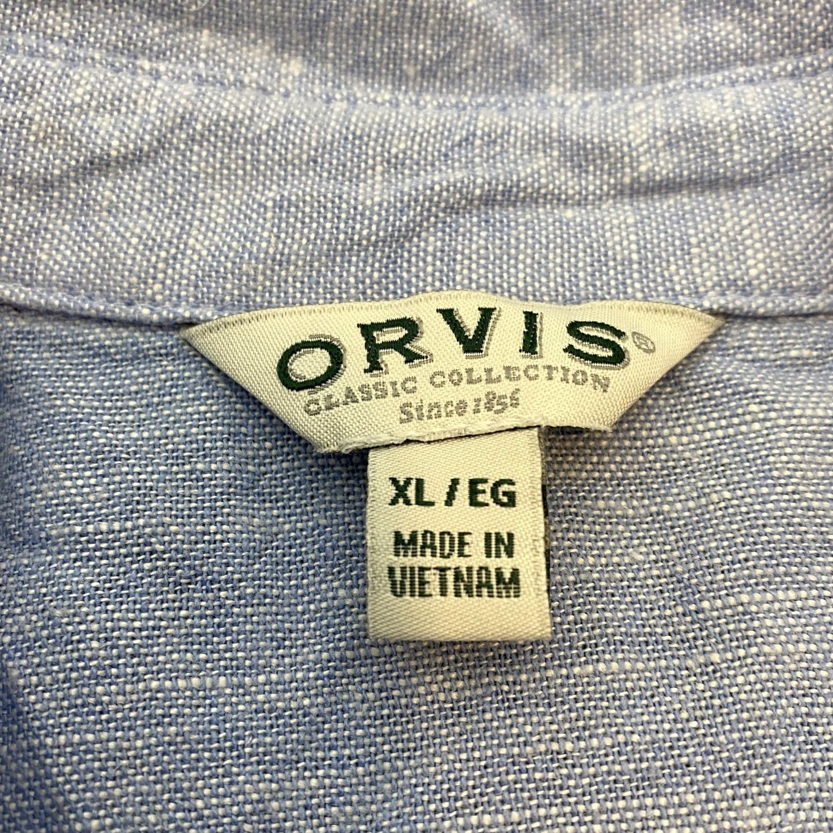 Orvis Orvis Womens XL Blue Linen Rayon Long Sleeve Button Front Shirt Casual Classic Size XL / US 12-14 / IT 48-50 - 5 Thumbnail