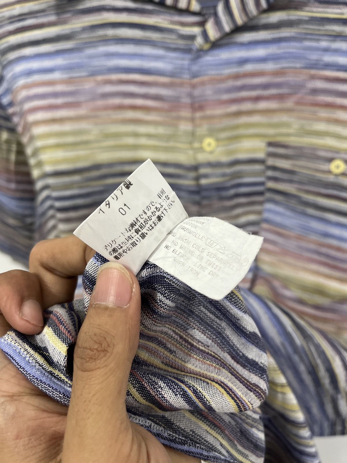 Missoni Vintage Missoni Geometric Striped Button Up Shirt Size US M / EU 48-50 / 2 - 5 Thumbnail