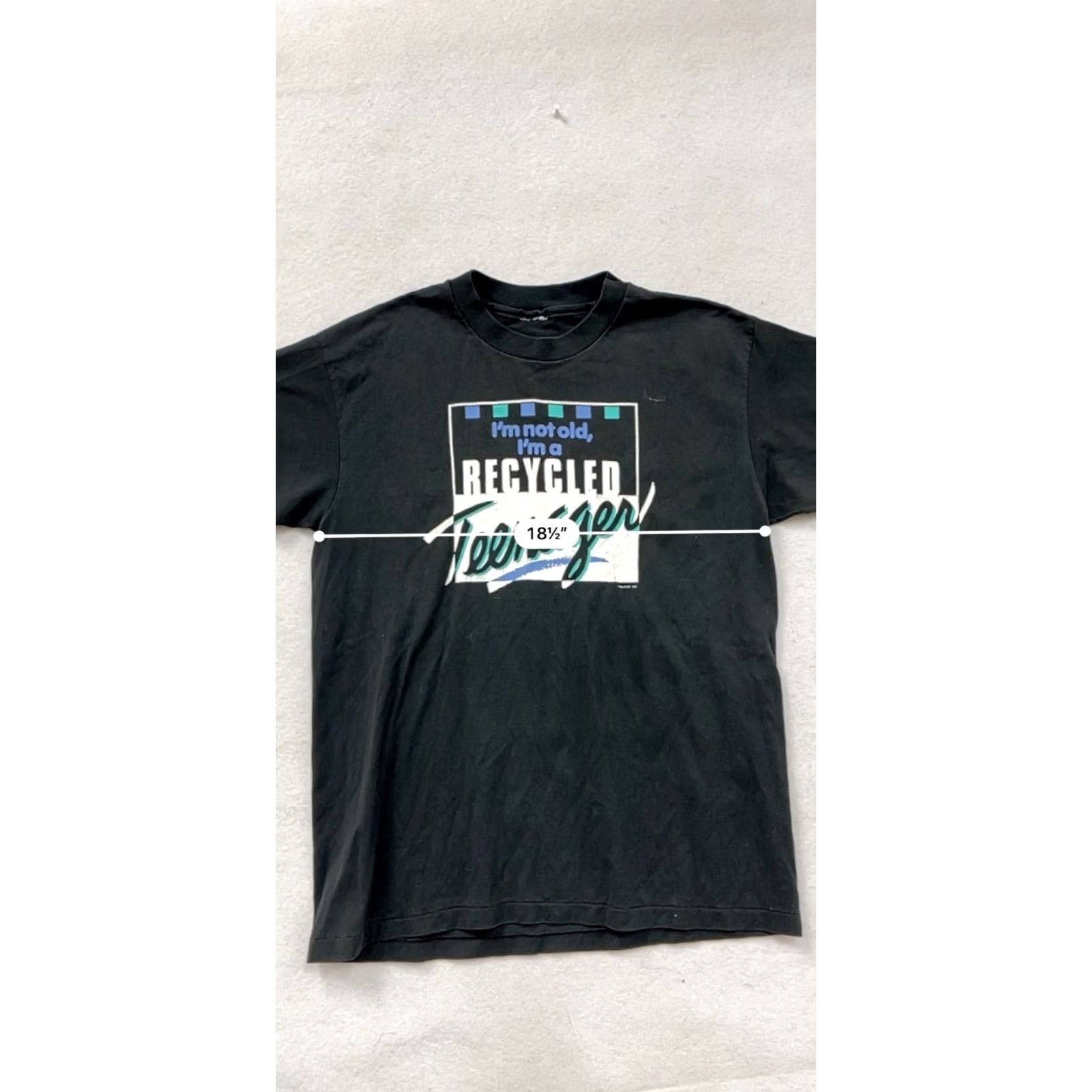 Vintage Mens L Black Graphic T-Shirt Im Not Old Im a Recycled Teenager Mens Size US L / EU 52-54 / 3 - 8 Thumbnail