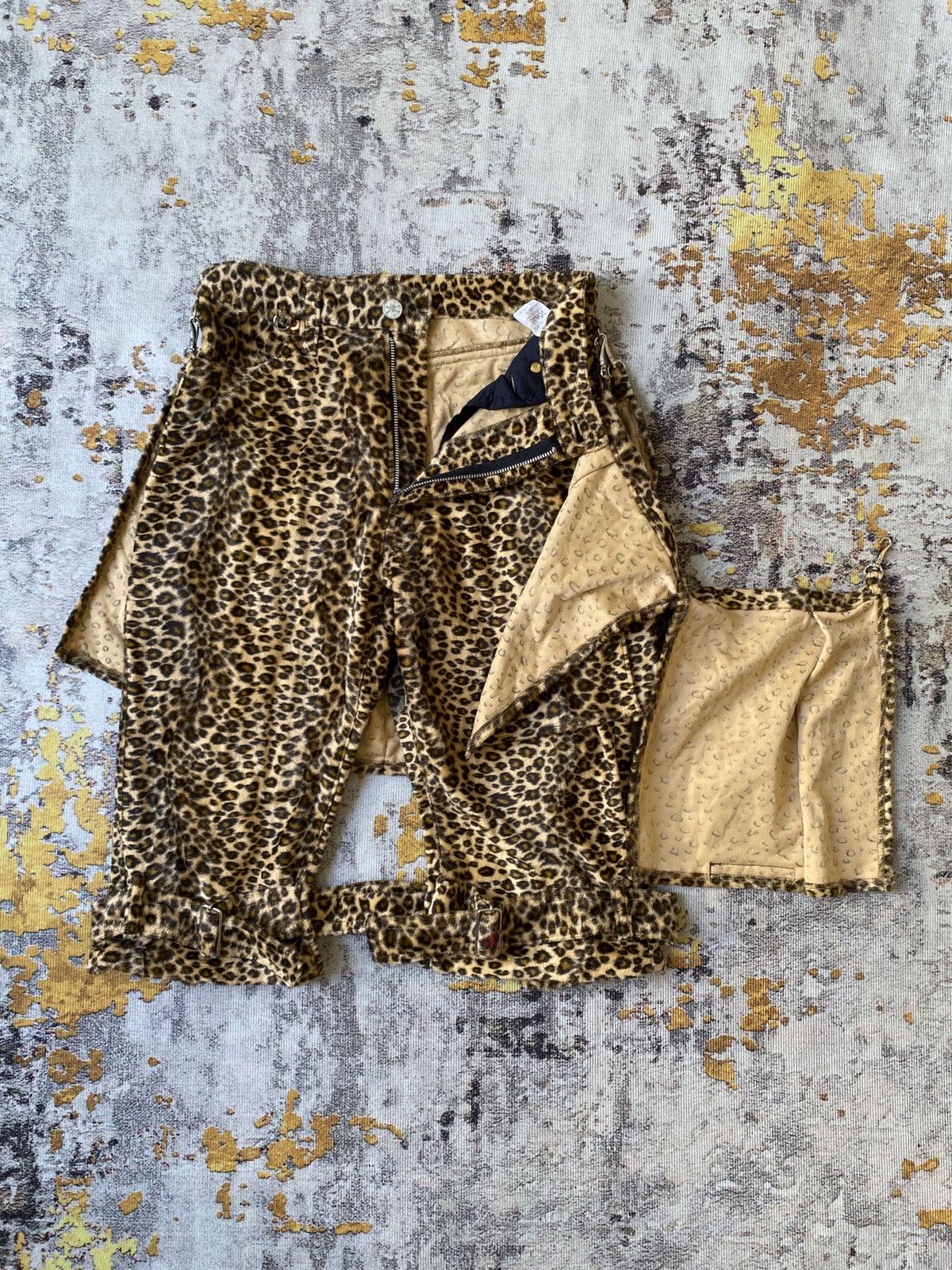 Japanese Brand Vintage Super Love’r Rock Japan Punk Velvet Leopard Bondage Size US 26 / EU 42 - 12 Thumbnail