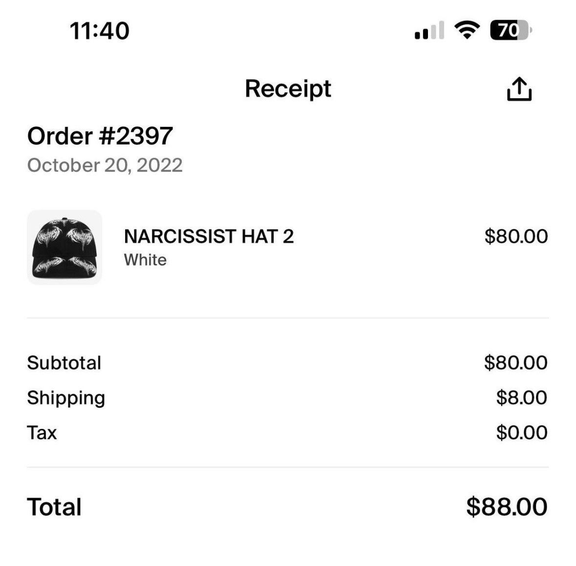 Playboi Carti Playboi Carti Narcissist Hat Size ONE SIZE - 5 Thumbnail