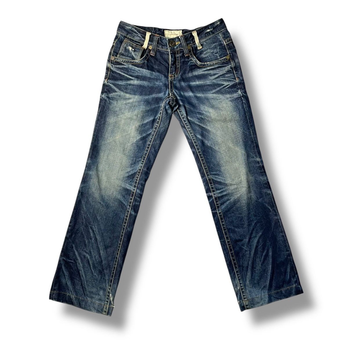 If Six Was Nine × Japanese Brand × Le Grande Bleu (L.G.B.) 🇯🇵 LOLITA WASHED EXOTIC BUCKLE VINTAGE DENIM PANTS Size US 30 / EU 46 - 2 Thumbnail