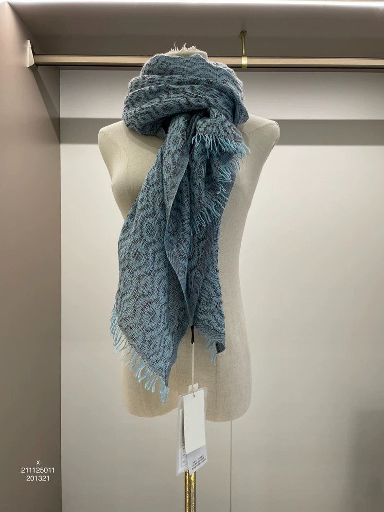 Loro Piana LORO PIANA size75*195cm Blue fabric handkerchief with cotto Size ONE SIZE - 1 Thumbnail