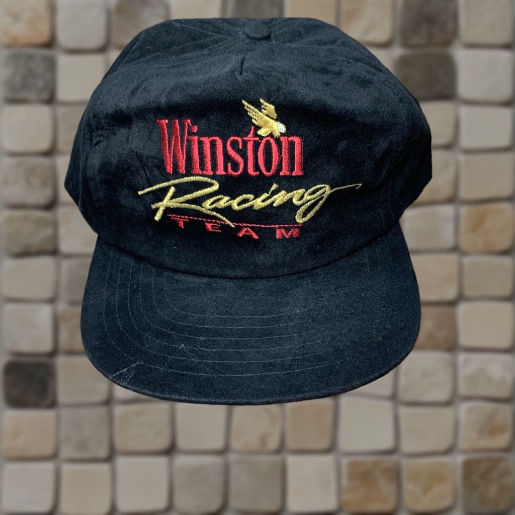 Vintage VINTAGE Winston Racing Team Velvet Embroidered Trucker Hat Snapback Retro Cap Nike Size ONE SIZE - 1 Thumbnail