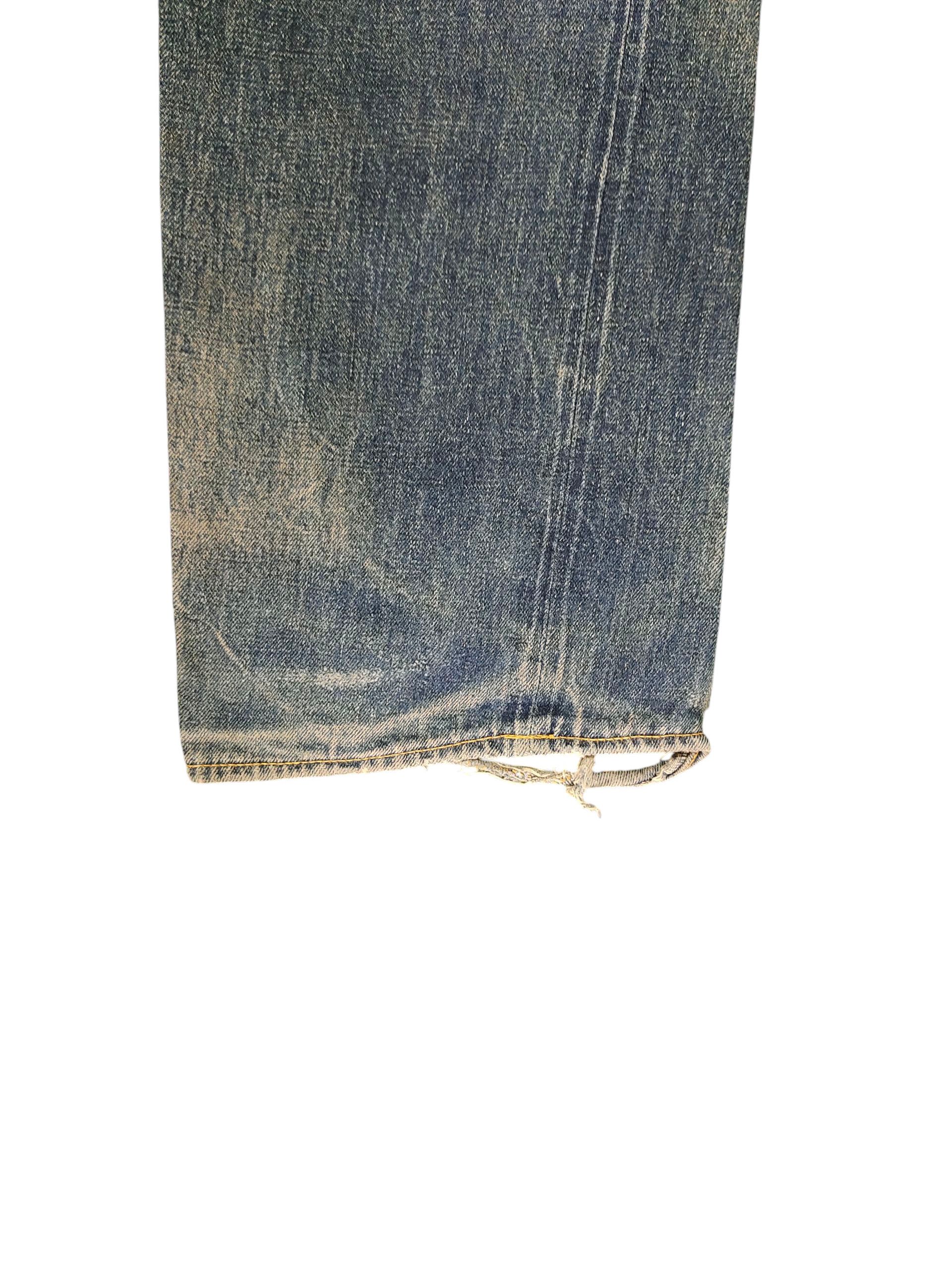 Denime Vintage 90s Denime Selvedge Rusty Clawmark Distress Jeans Size US 30 / EU 46 - 5 Thumbnail