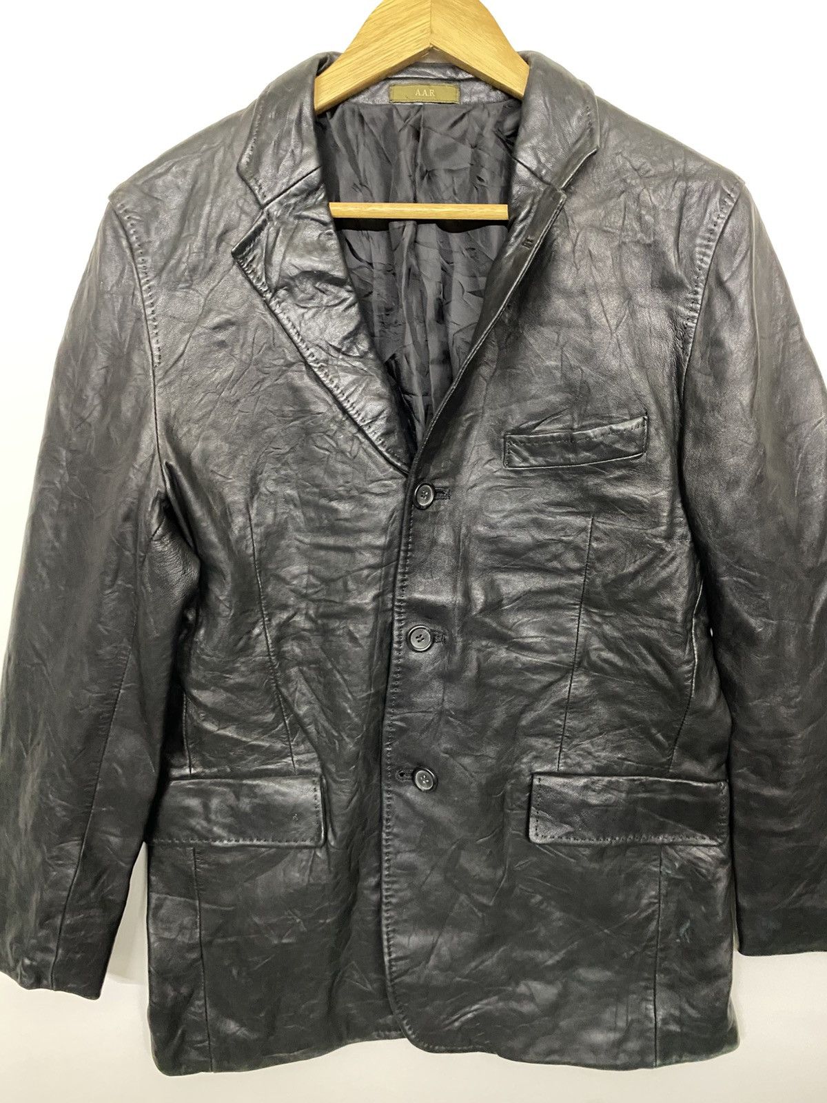 Yohji Yamamoto AAR Yohji Design Studio Sheepskin Leather Blazer Jacket Size US M / EU 48-50 / 2 - 2 Thumbnail