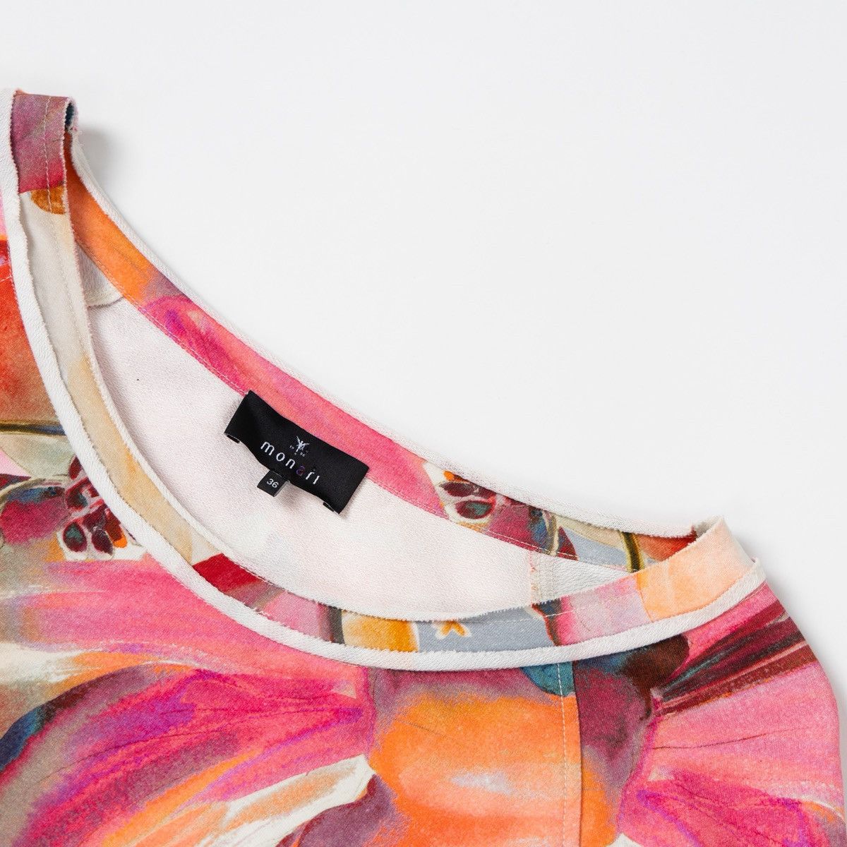 Other Monari Womens Floral Crop Top Multicolor Short Sleeve Tee Size L / US 10 / IT 46 - 5 Thumbnail