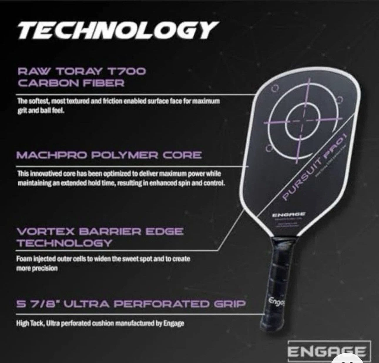 Other Engage Pursuit Pro1 Pickleball Paddle Size ONE SIZE - 4 Thumbnail