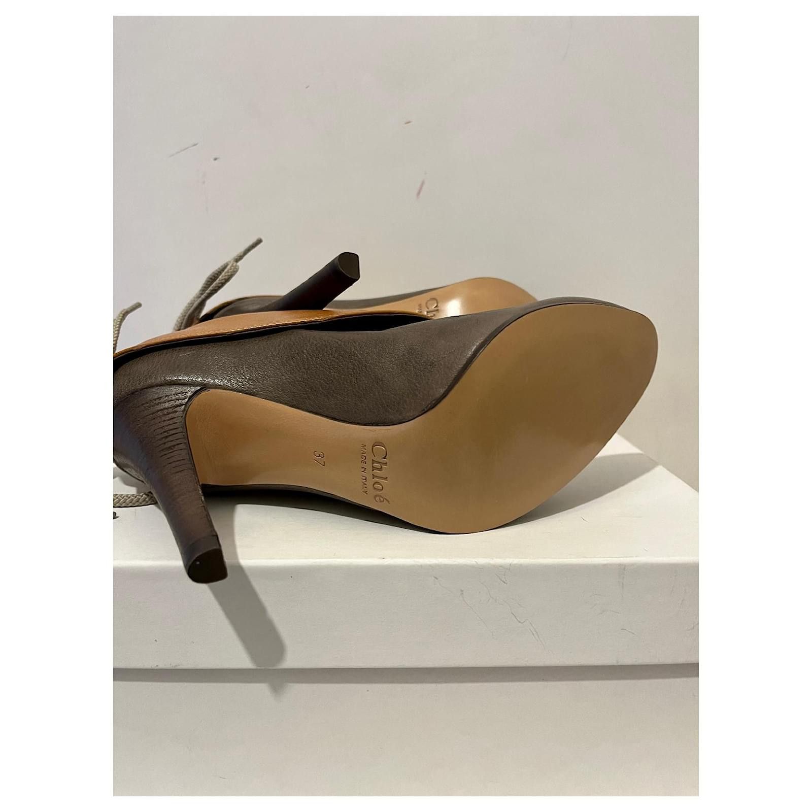 Chloe Gibbon calf leather heels Size US 6 / IT 36 - 7 Thumbnail