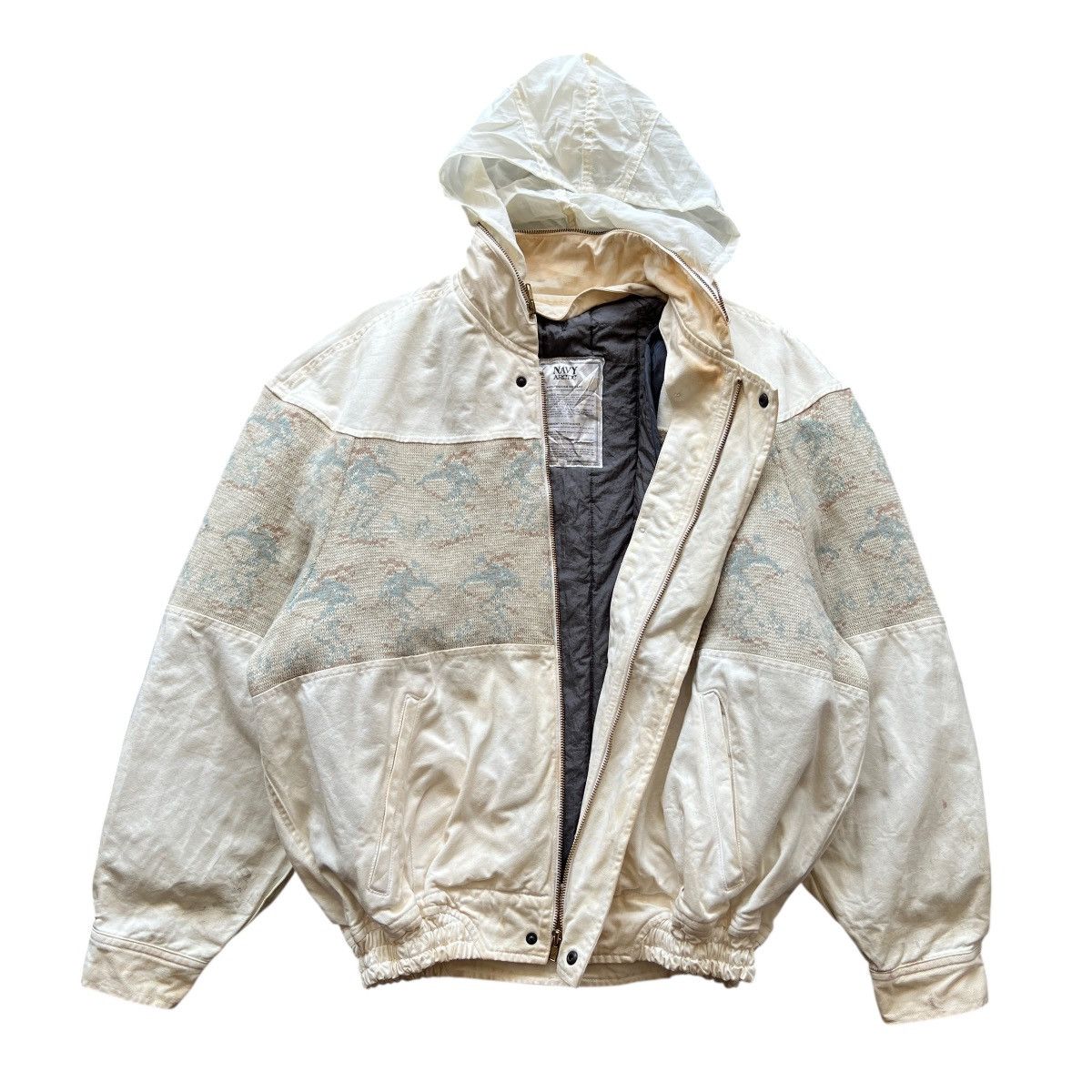 Boneville 80s 90s Boneville Navy Arctic Bomber Hoodie Jacket Size US M / EU 48-50 / 2 - 2 Thumbnail
