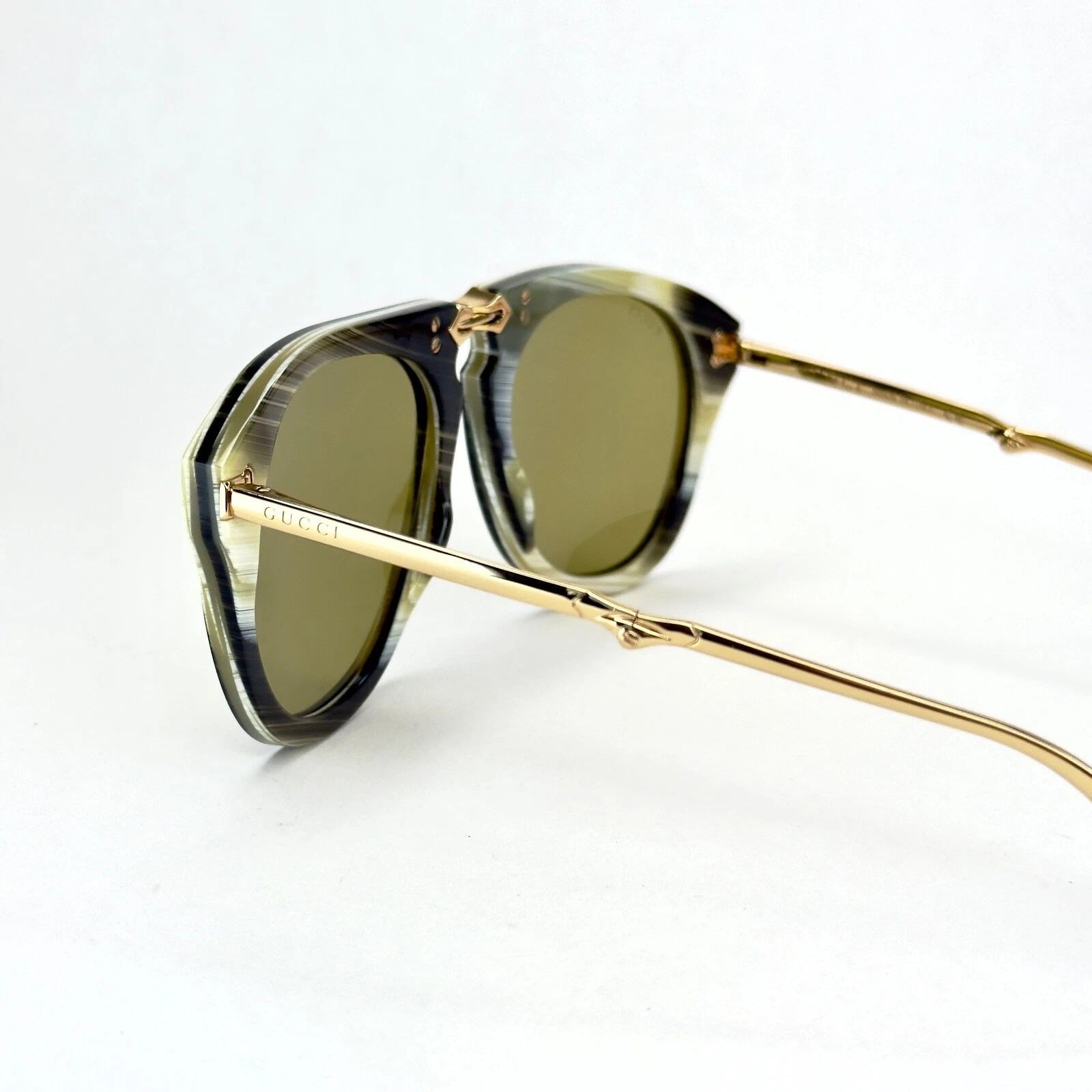 Gucci GUCCI GG0305S 0305 Gold Green Foldable Sunglasses 003 Size ONE SIZE - 4 Thumbnail