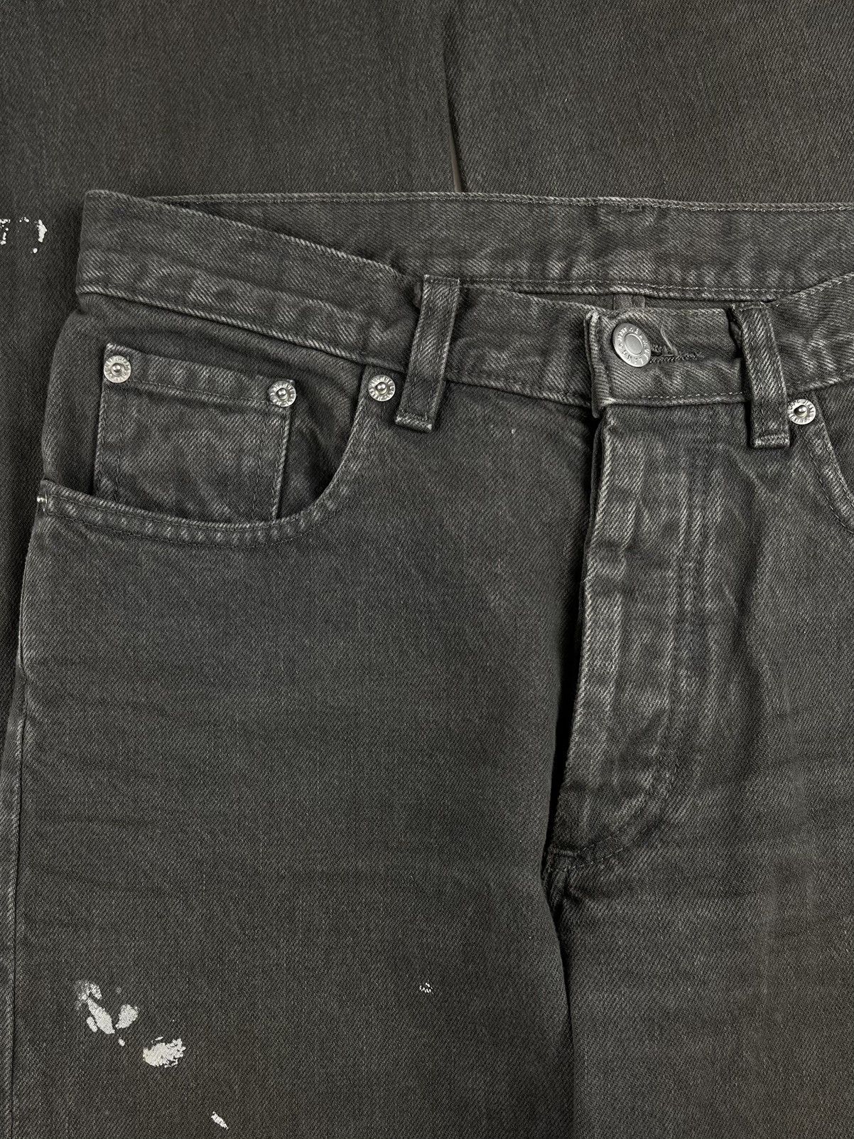 Helmut Lang SS00 Helmut Lang Charcoal Brown Painter Denim Jeans Size US 27 - 3 Thumbnail