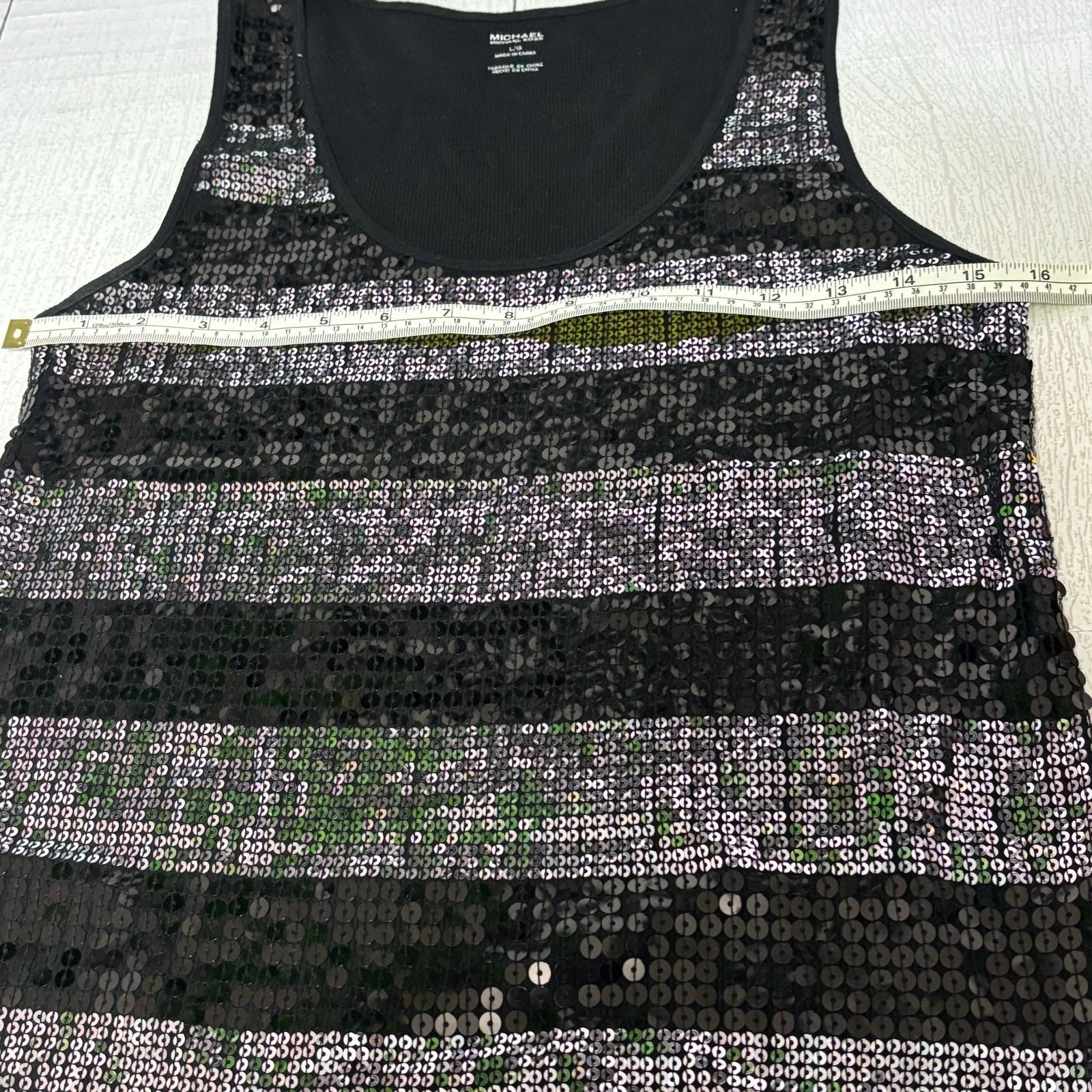 Other MICHAEL Michael Kors Black Knit Sequined Tank Top Size Large Size L / US 10 / IT 46 - 4 Thumbnail