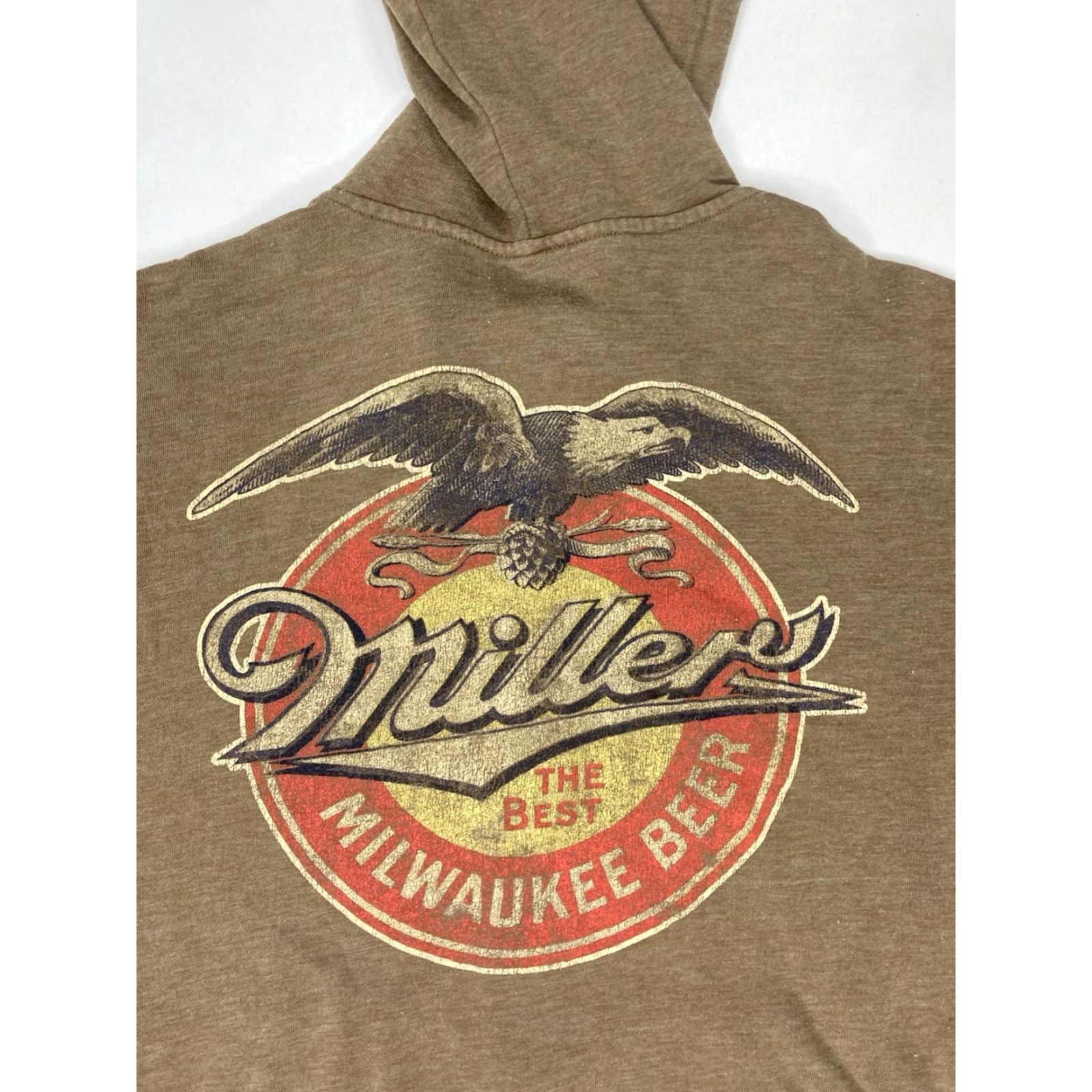 Vintage VINTAGE Miller High Life Beer Full Zip Hoodie Women Medium Brown Size M / US 6-8 / IT 42-44 - 2 Thumbnail