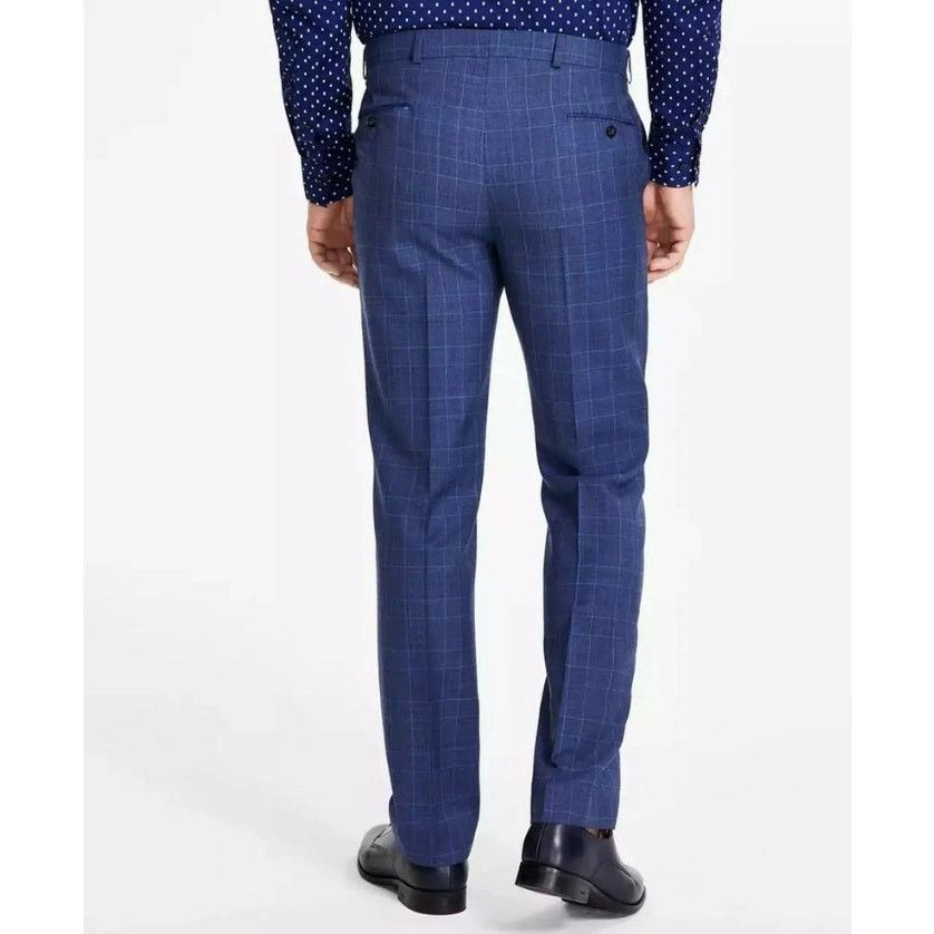 Michael Kors Michael Kors Men's Blue Plaid Wool Classic Suit Pants 40x30 Size US 40 / EU 56 - 2 Thumbnail
