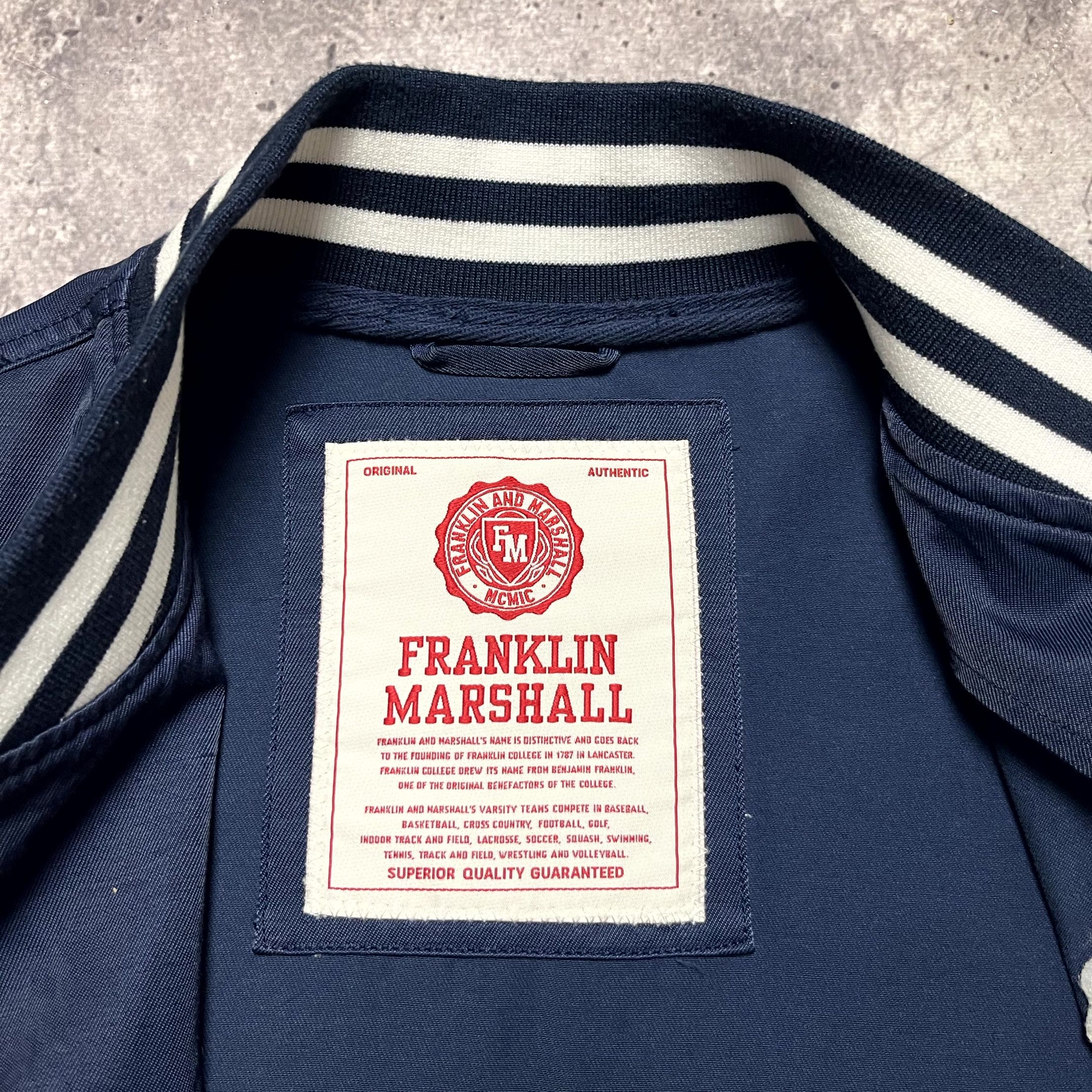 Franklin & Marshall Franklin Marshall College Varsity Bomber Jacket Navy Mens L Size US L / EU 52-54 / 3 - 10 Thumbnail