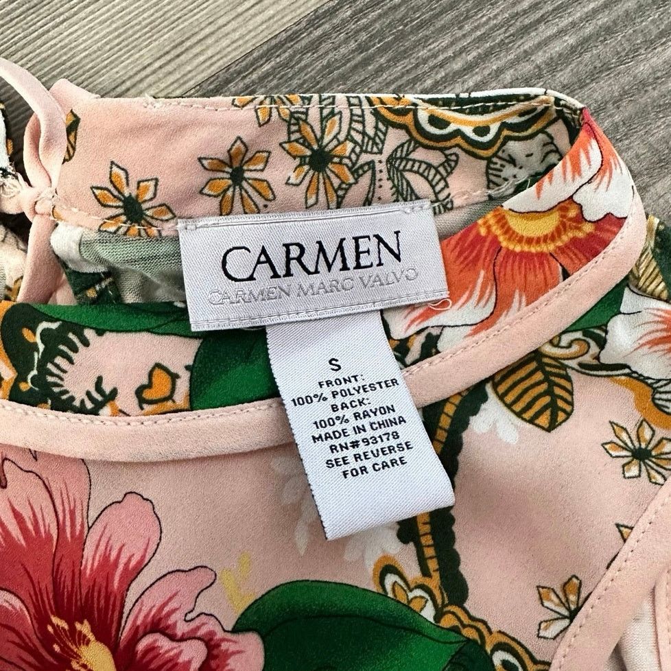 Other carmen marc valvo floral pink tank top blouse Size S / US 4 / IT 40 - 3 Thumbnail