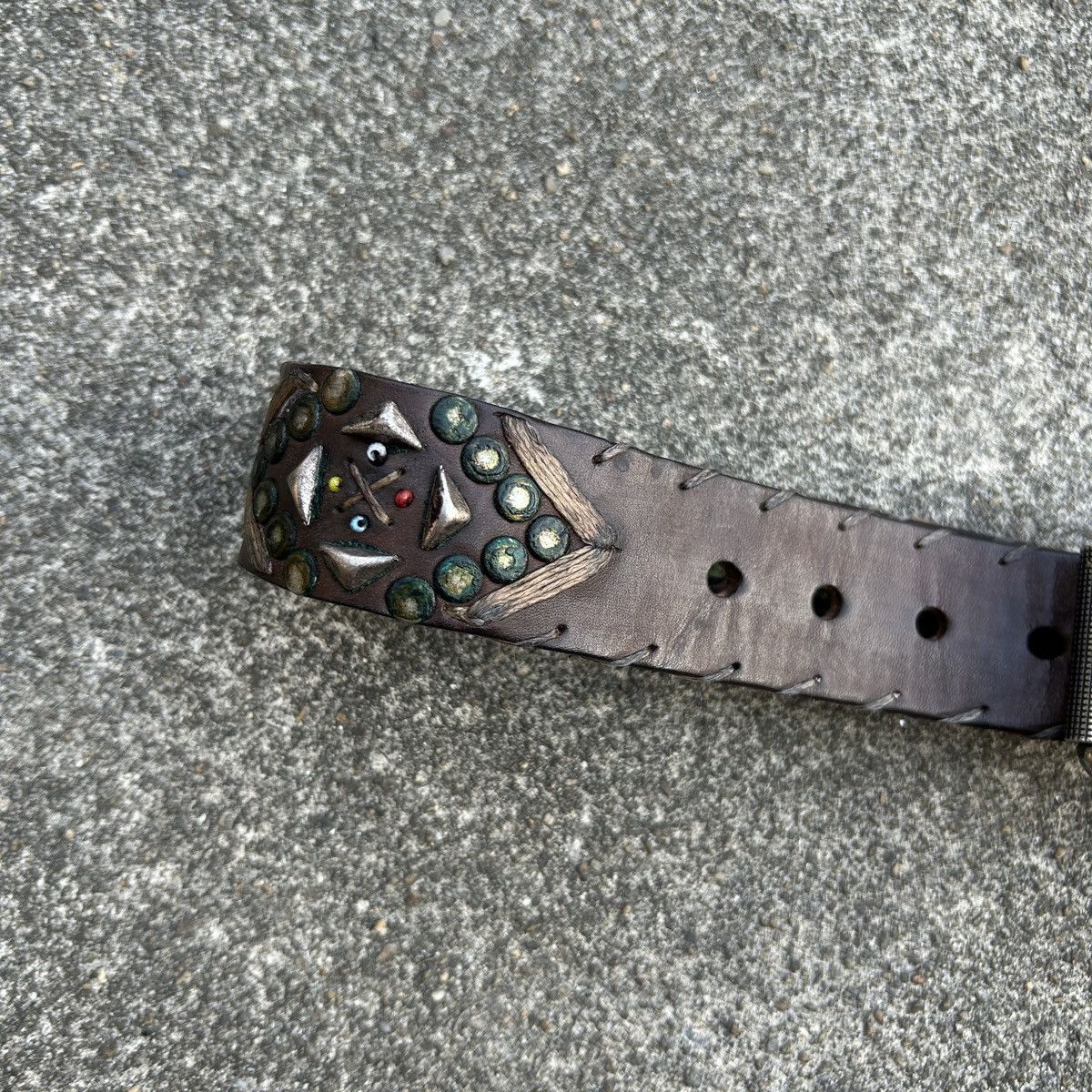 Vintage Vintage studded leather belt (Kapital Style) Size ONE SIZE - 4 Thumbnail