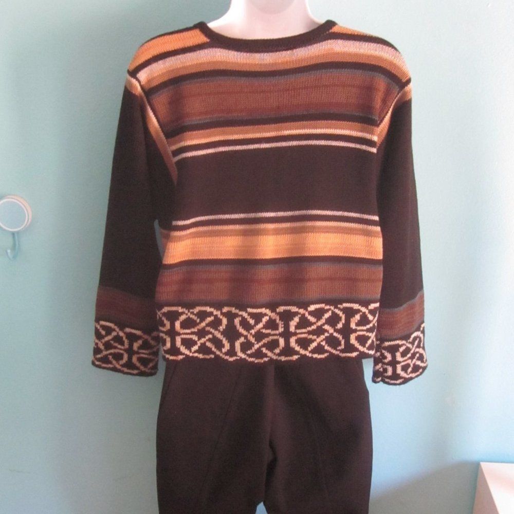 Handmade Bill Baber Handknit in Edinburgh Scotland Brown Crop Cardigan Sweater Size M Size M / US 6-8 / IT 42-44 - 10 Thumbnail
