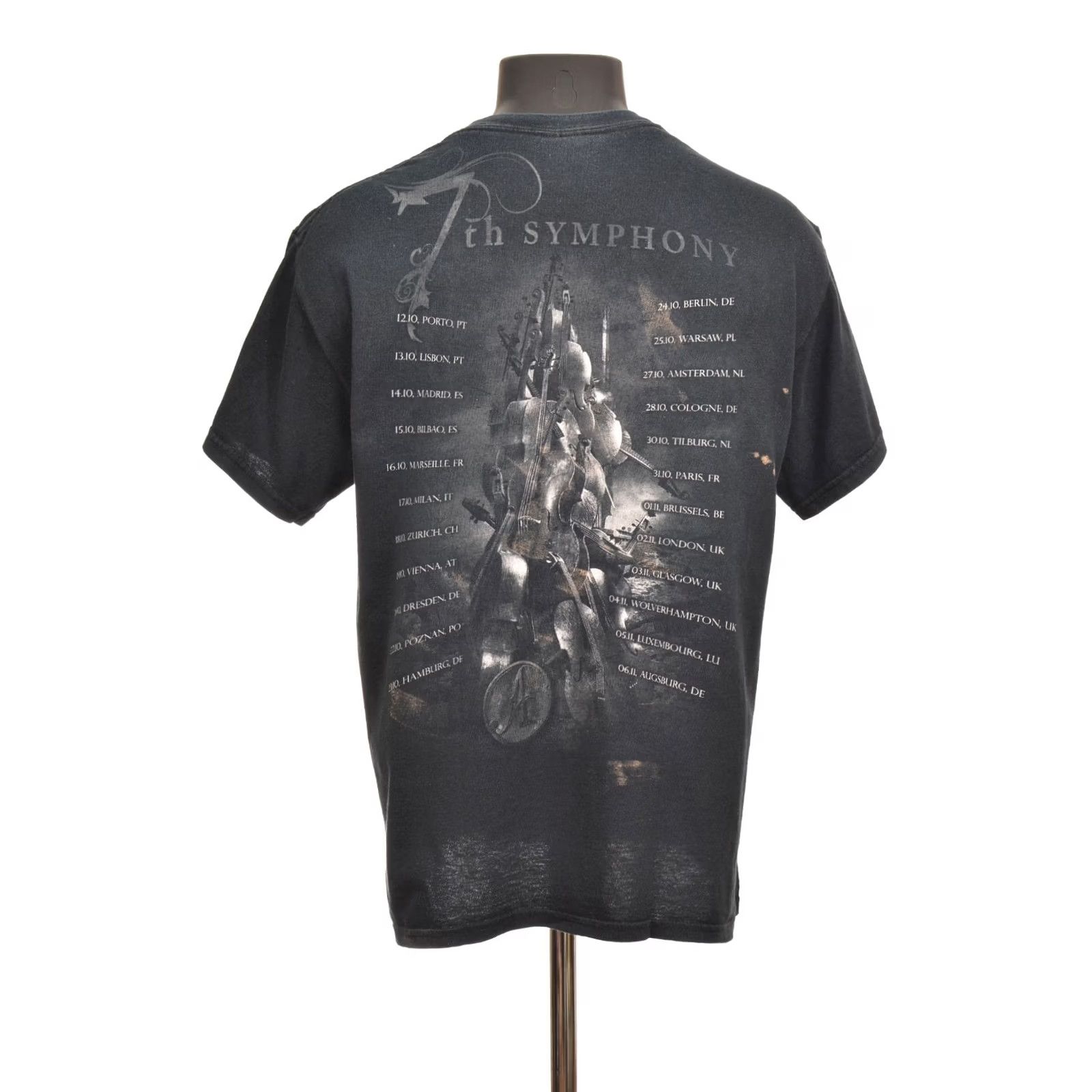 Gildan VINTAGE Gildan Apocalyptica 7th Symphony Europe Tour T-Shirt Tee Size M Black Men Short Sleeve Shirt Mens Size US M / EU 48-50 / 2 - 5 Thumbnail