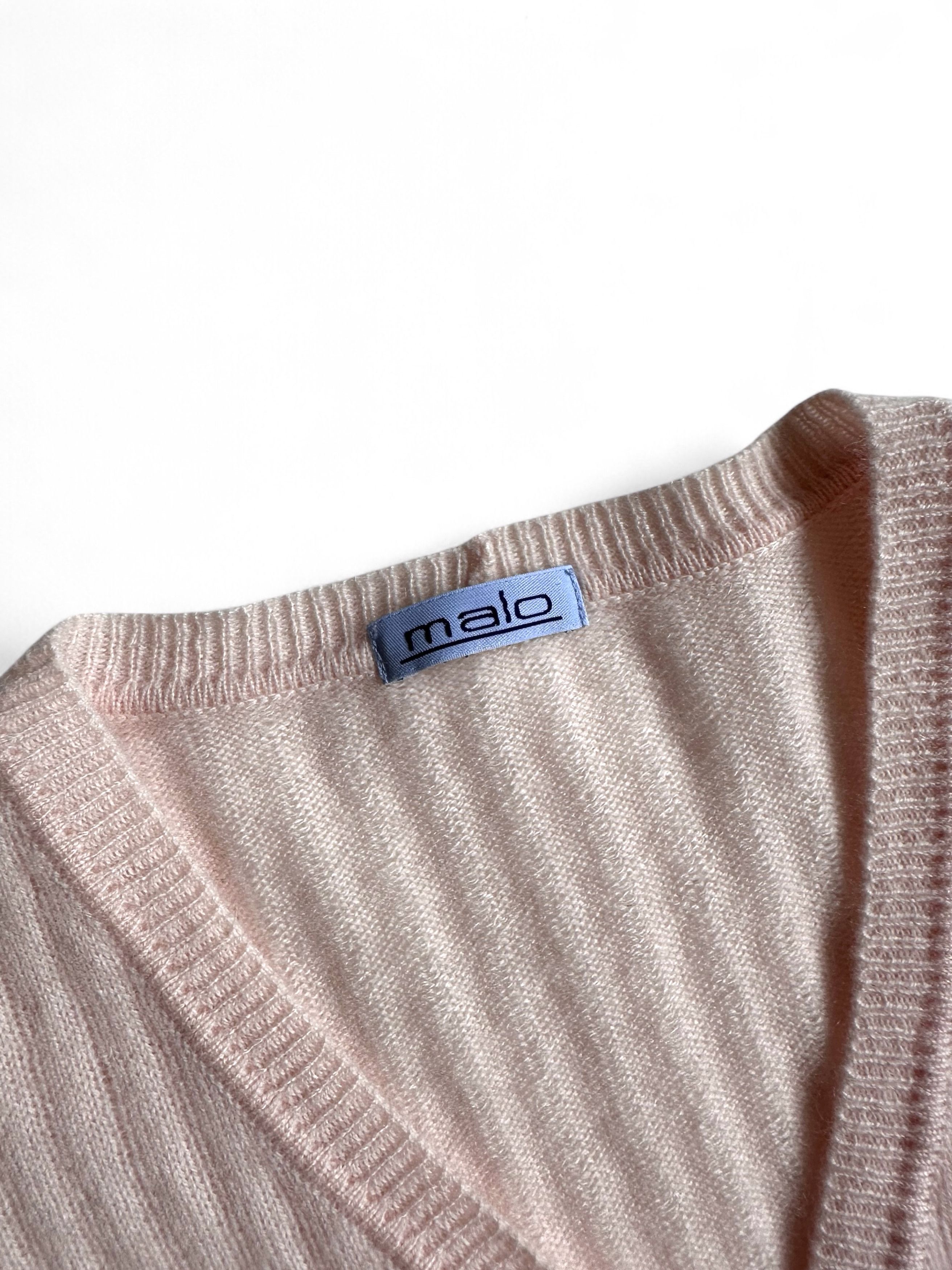 Malo Malo Cashmere Ribbed Cardigan Sweater (M-L) Size M / US 6-8 / IT 42-44 - 2 Thumbnail