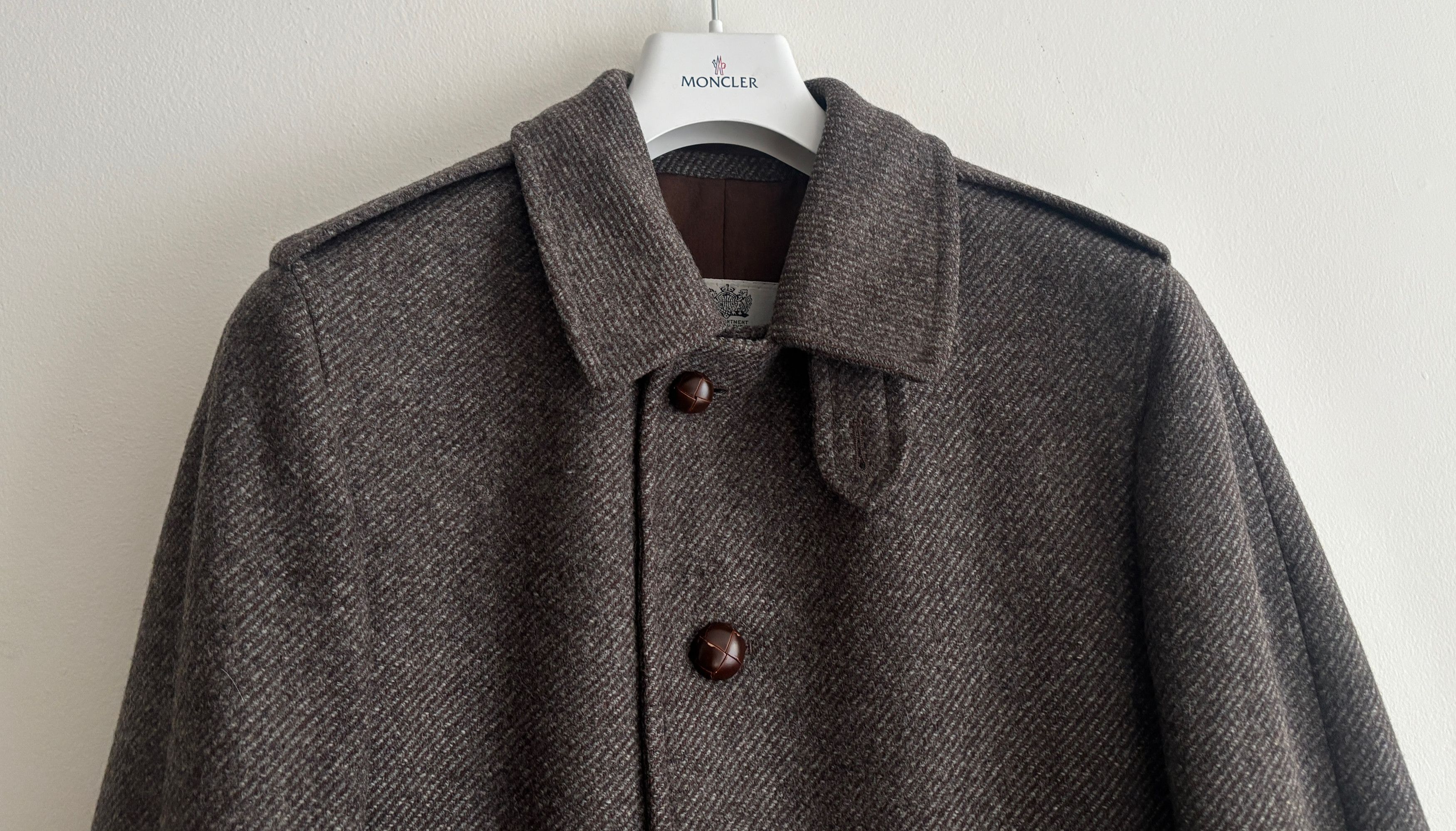 Aquascutum Grey Brown Belted Wool Tweed Overcoat --36-38 Short/ Small Size US S / EU 44-46 / 1 - 4 Thumbnail