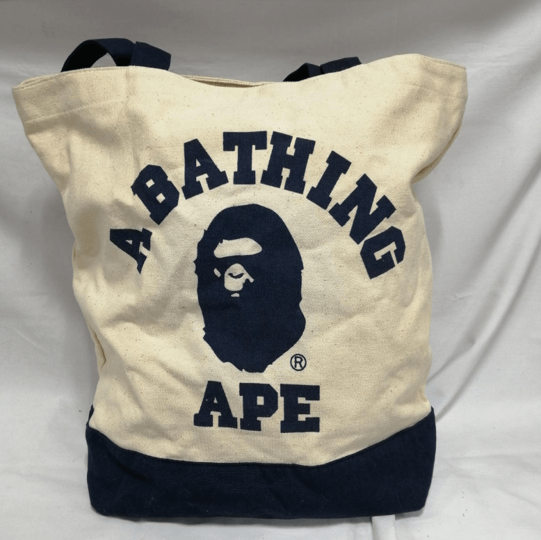 Bape Bape College Logo Navy Tote Bag Cotton Size ONE SIZE - 1 Thumbnail