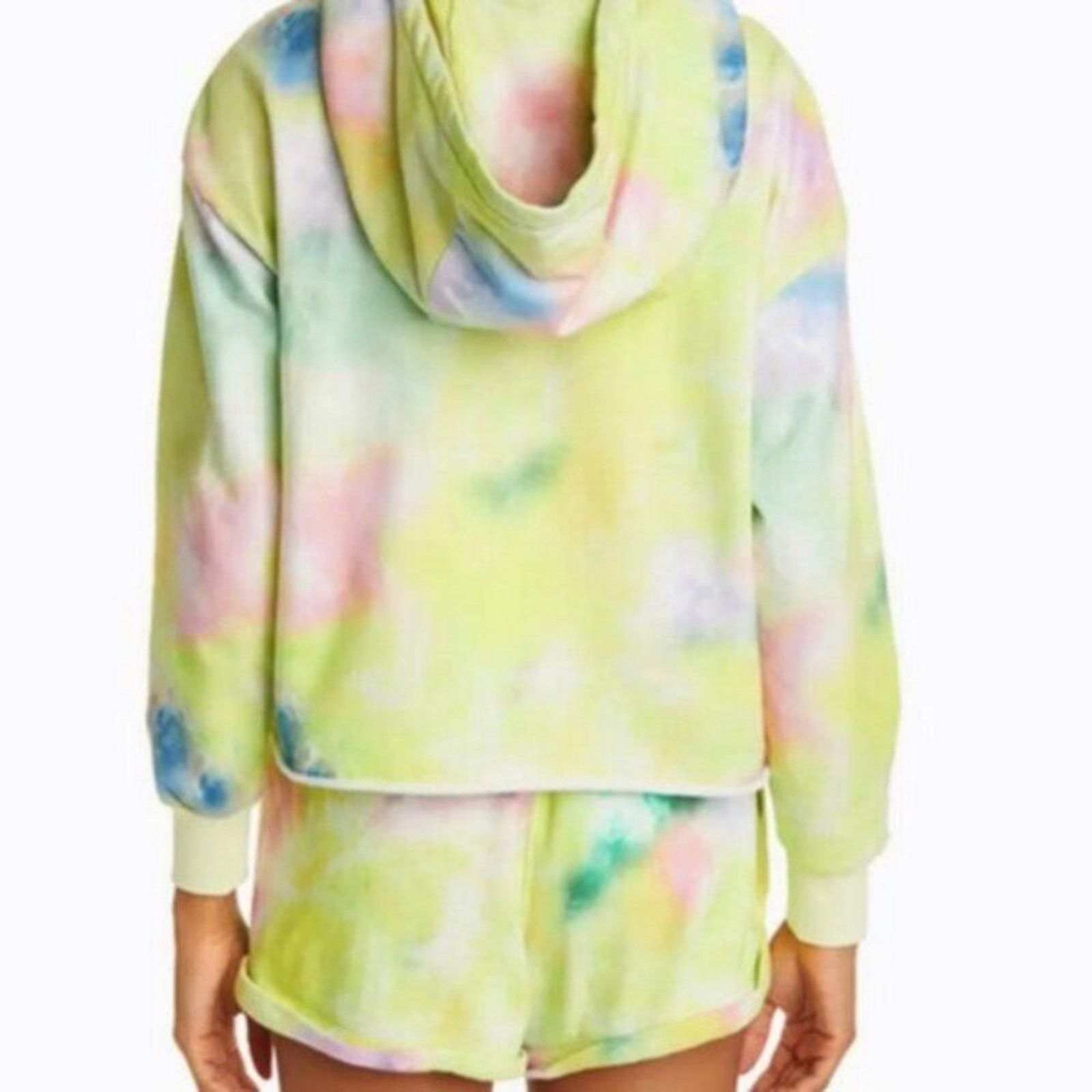 Alice + Olivia Alice + Olivia Tie Dye Funnel Neck Crop Hoodie Beachside Size L / US 10 / IT 46 - 4 Thumbnail