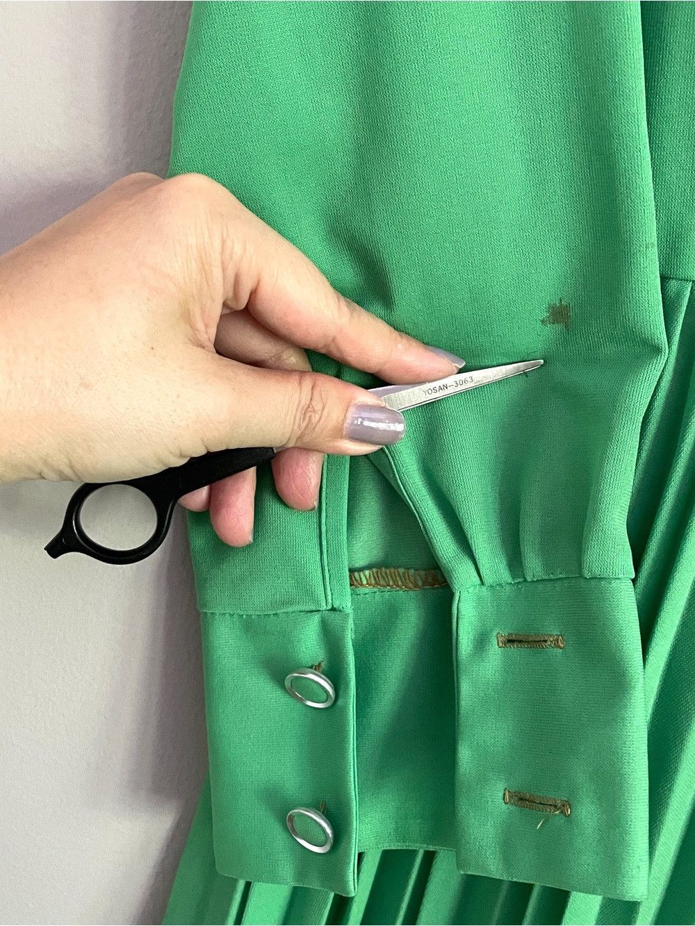 Vintage Vintage Kelly Green Long Sleeve Midi Dress - Small / 6 Size S / US 4 / IT 40 - 5 Thumbnail