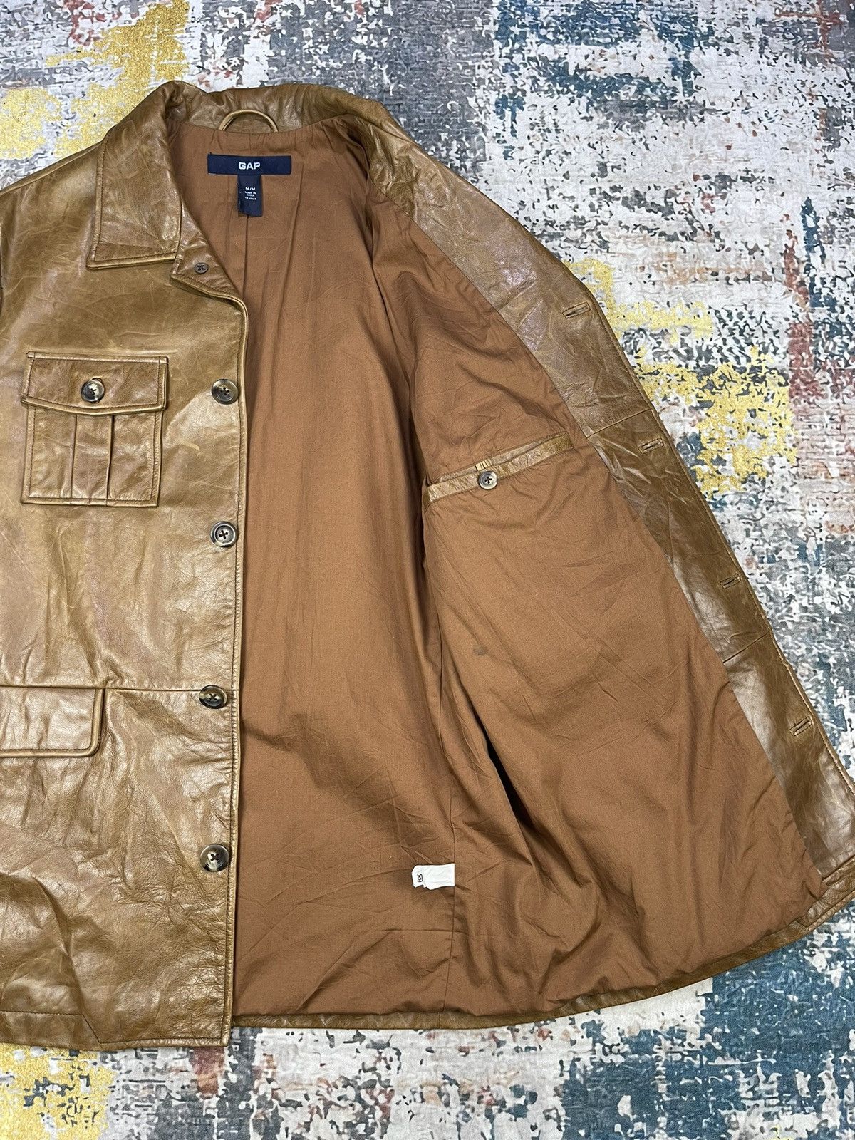 Gap Y2k🔥Vintage GAP Cowhide Four Pocket Leather Jacket Size US M / EU 48-50 / 2 - 13 Thumbnail