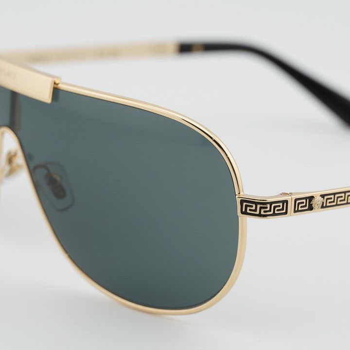 Versace Versace VE2293 1002/87 Square Sunglasses - Gold Frame, Grey Size ONE SIZE - 8 Thumbnail