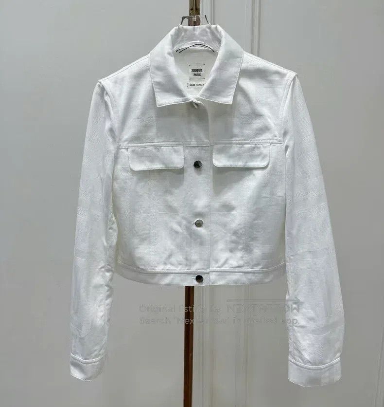 Hermes Hermes White Embossed Jacket Size XS / US 0-2 / IT 36-38 - 1 Thumbnail