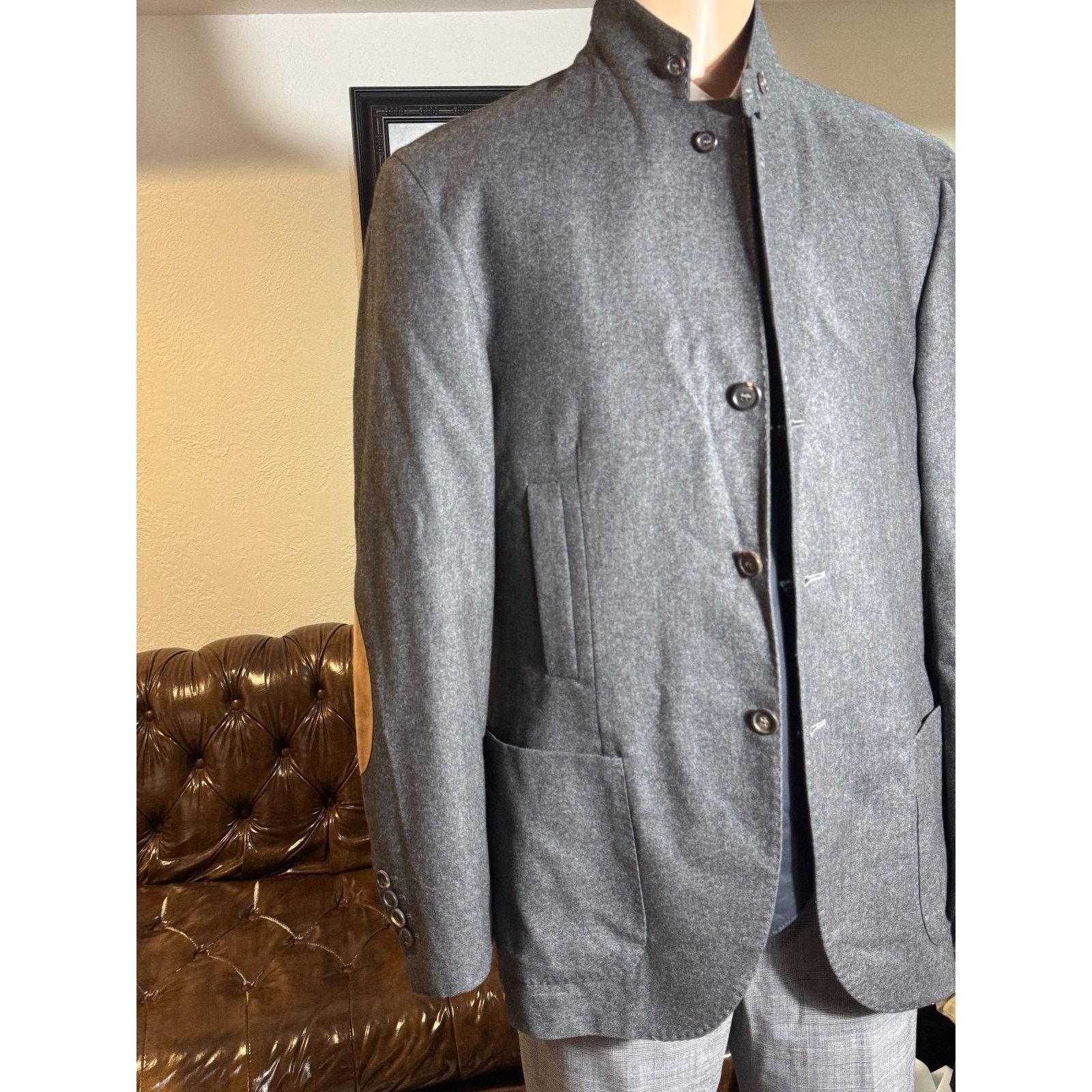 Brunello Cucinelli Brunello Cucinelli Hybrid Gray Cashmere Blazer Nylon Vest 52 Size US L / EU 52-54 / 3 - 2 Thumbnail