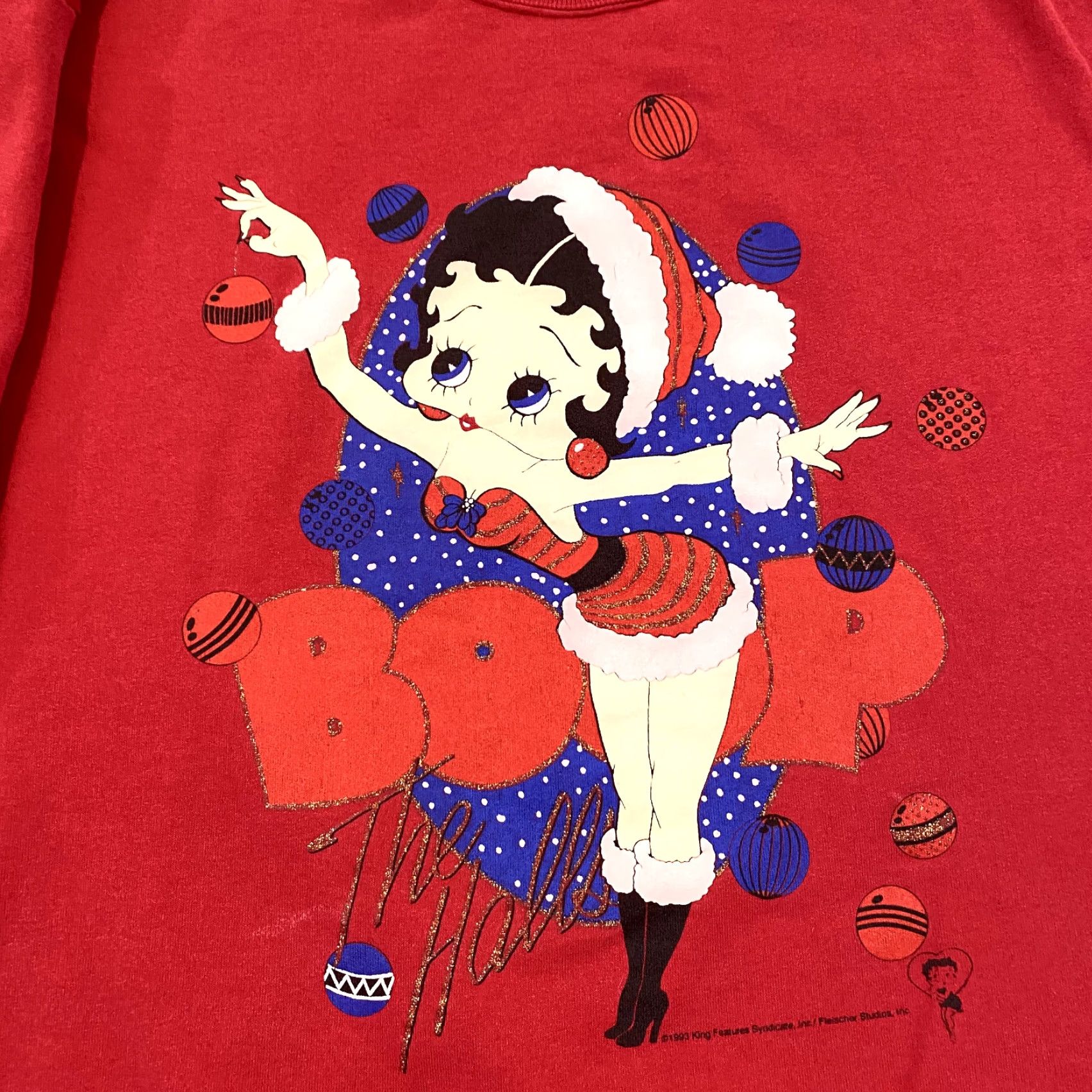 Vintage VTG Betty Boop Sweatshirt Mens L/XL Red Christmas Holidays Pullover Crewneck 90s Shirt Size US L / EU 52-54 / 3 - 2 Thumbnail