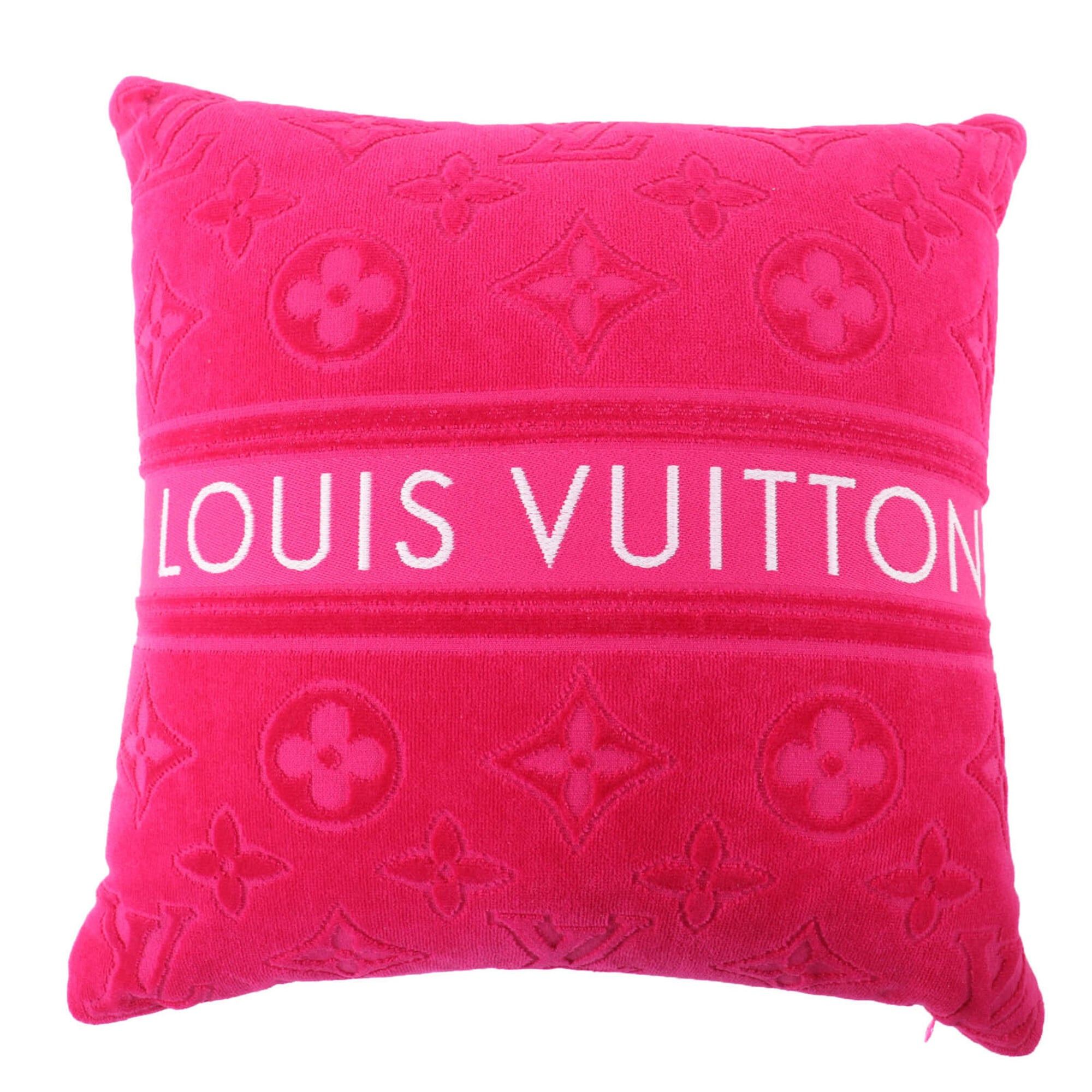 Louis Vuitton LOUIS VUITTON (Louis Vuitton) 2022 Model M77525 Cushion LV Vacation 100% Cotton Fuchsia Pink Logo Design Made in Italy Authentic Women's Size ONE SIZE - 1 Thumbnail