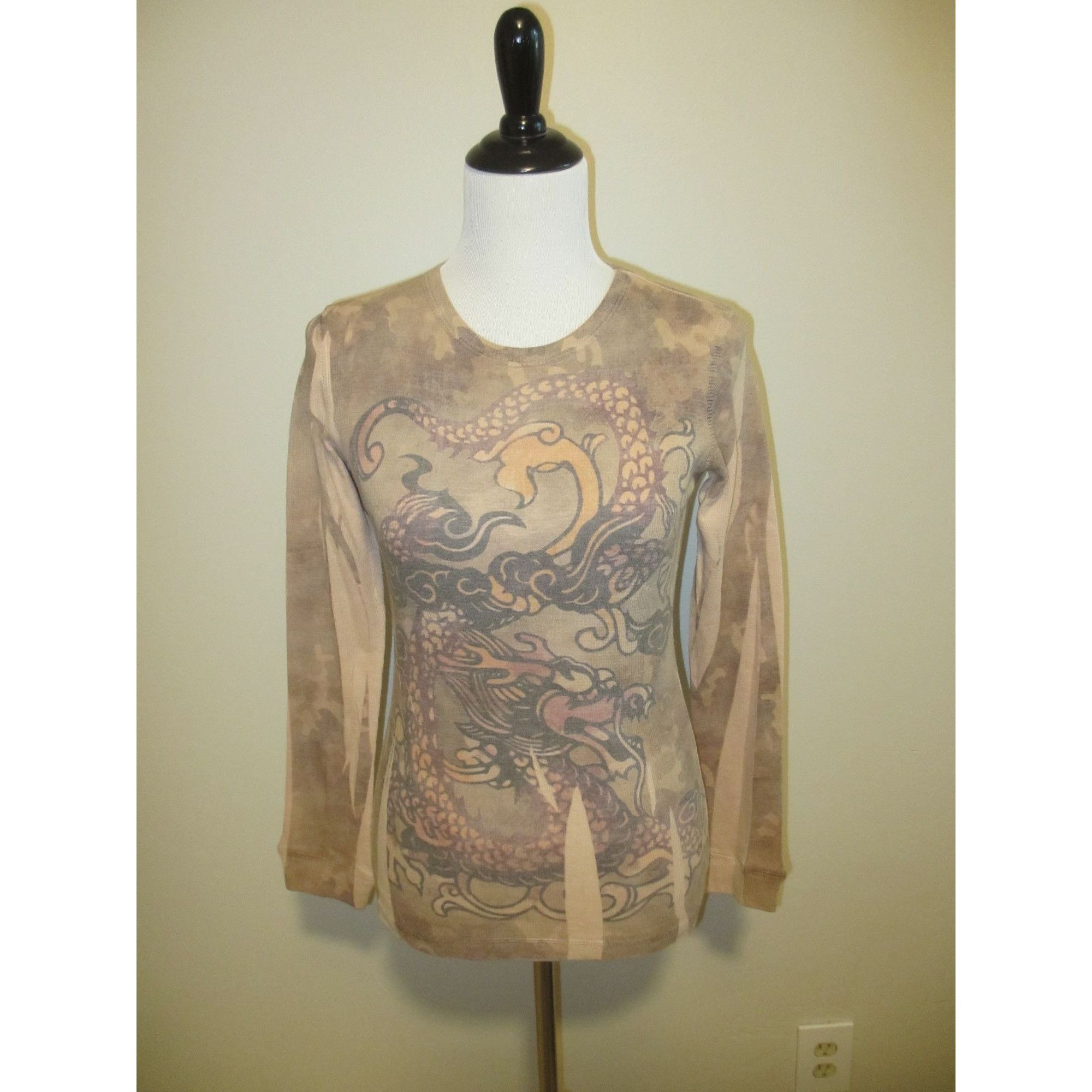 Other Mushka By Sienna Rose Inc Dragon Print Long Sleeve Ribbed To Size M / US 6-8 / IT 42-44 - 1 Thumbnail