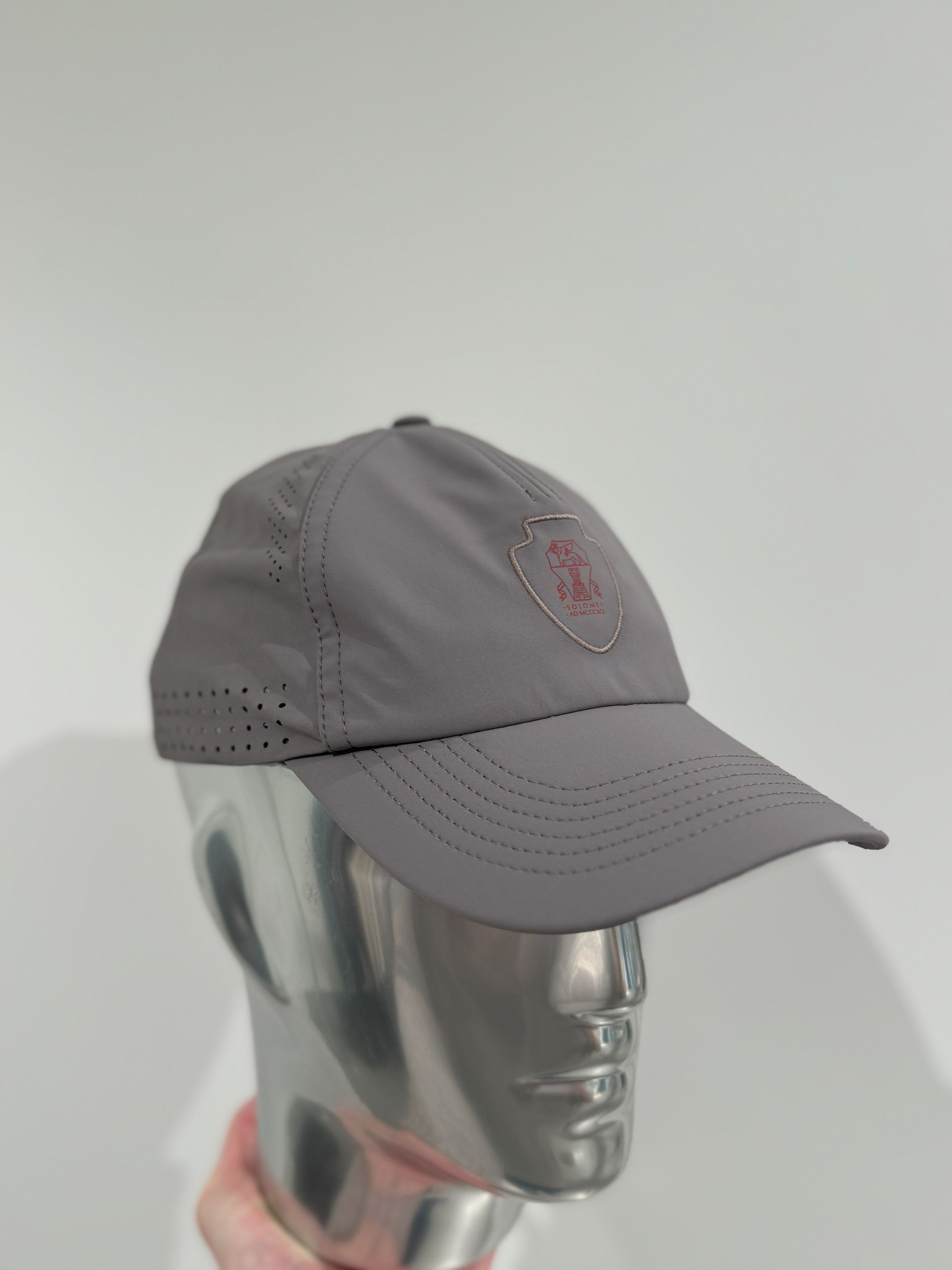 Brunello Cucinelli Grey Stretch Nylon Baseball Cap With Logo Size M Size ONE SIZE - 1 Preview