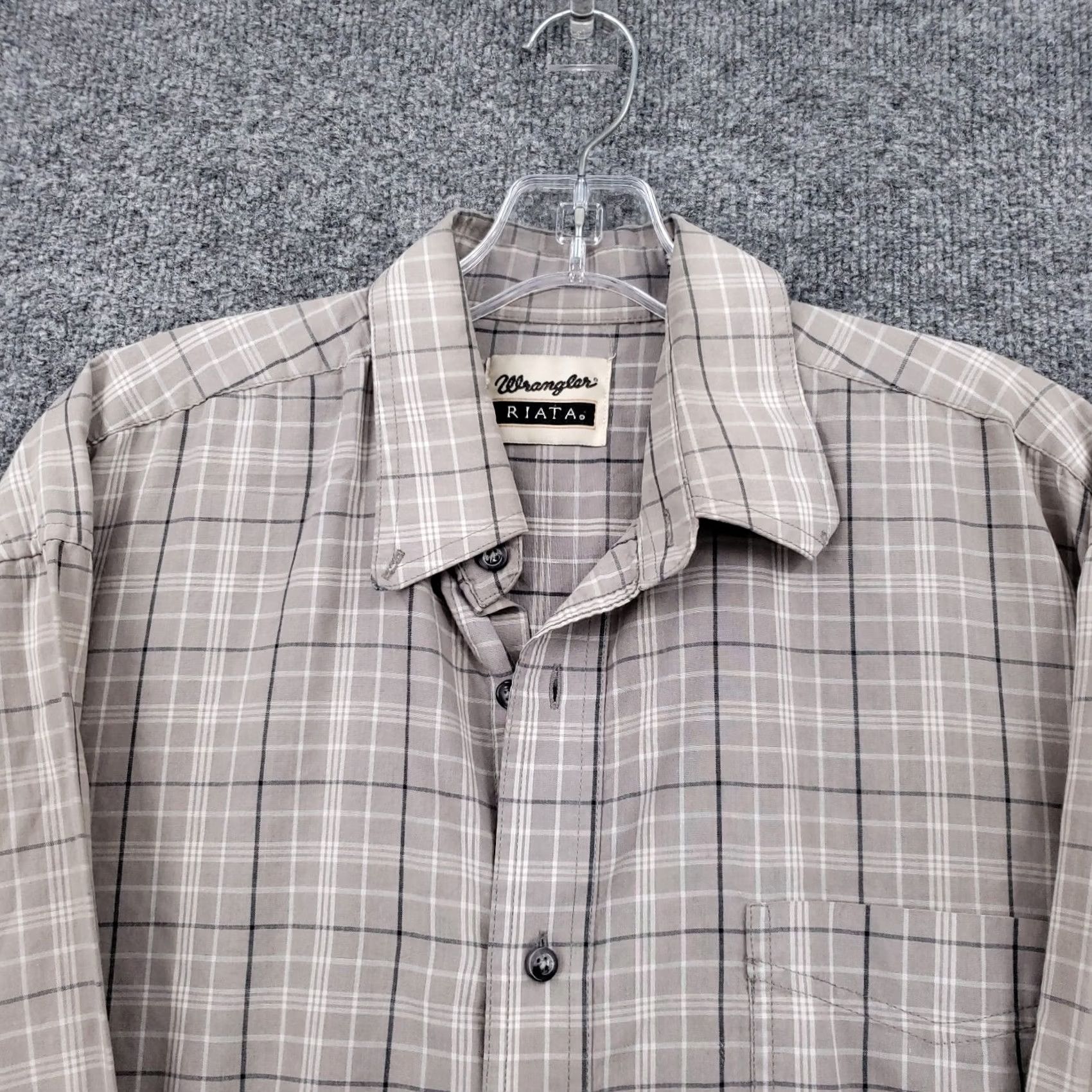 Wrangler Wrangler Shirt Mens L Large Gray Button Up Long Sleeve Plaid Size US L / EU 52-54 / 3 - 4 Thumbnail