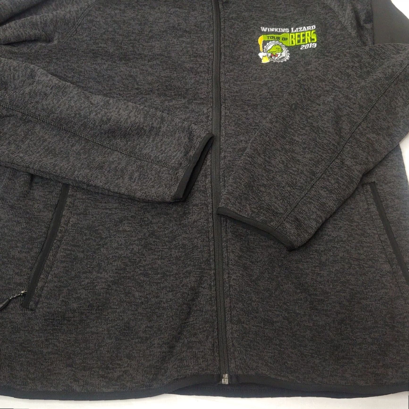 Vintage Winking Lizard Tour of Beers Jacket Men XL Knit Gray Fossa Zip Embroidered Logo 2019 Size US XL / EU 56 / 4 - 3 Thumbnail