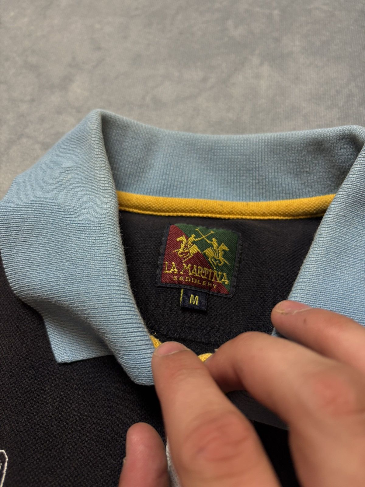La Martina × Vintage La Martina Embroidered Polo Shirt Black Blue Collar Size M Size US M / EU 48-50 / 2 - 4 Thumbnail
