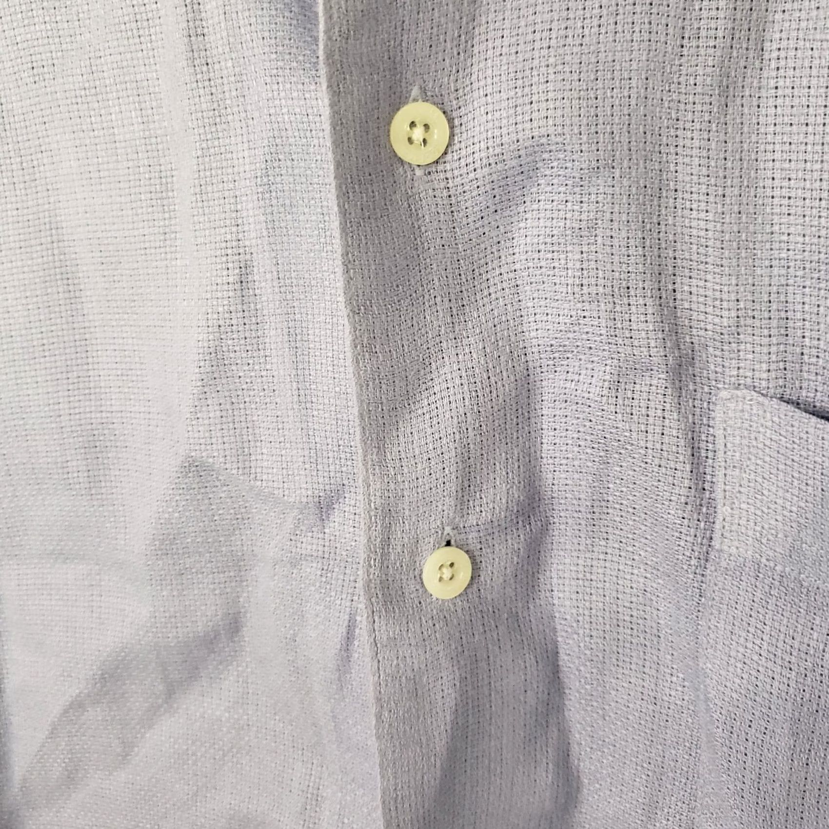 Vintage Wilke-Rodriguez Shirt Button-Front 100% Linen Purple M Mens Short Sleeve Long Sleeve? Size US M / EU 48-50 / 2 - 7 Thumbnail