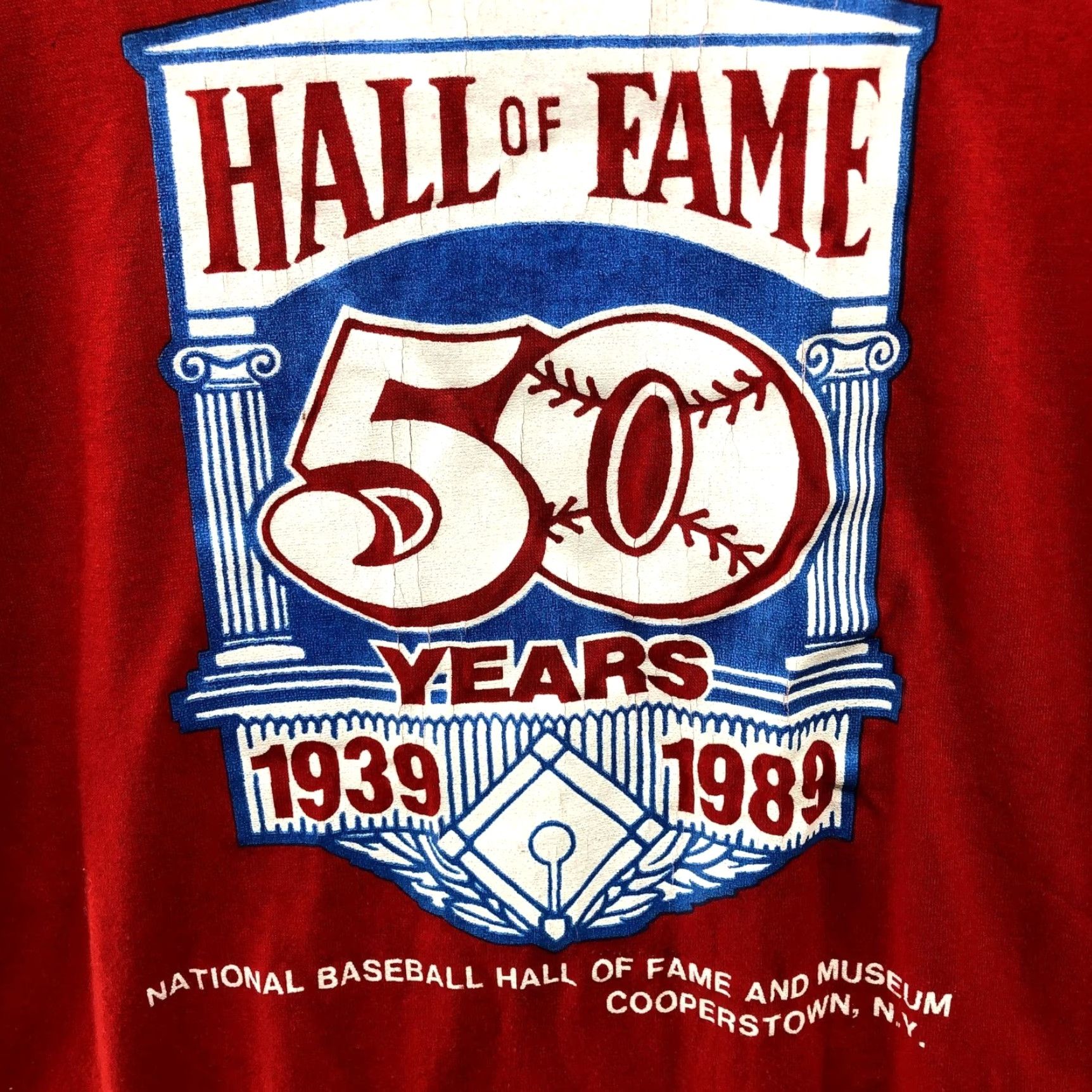 Vintage VINTAGE Rawlings Hall of Fame National Baseball T Shirt Mens L Red 50/50 Short Sleeve Crew Neck Size US L / EU 52-54 / 3 - 3 Thumbnail