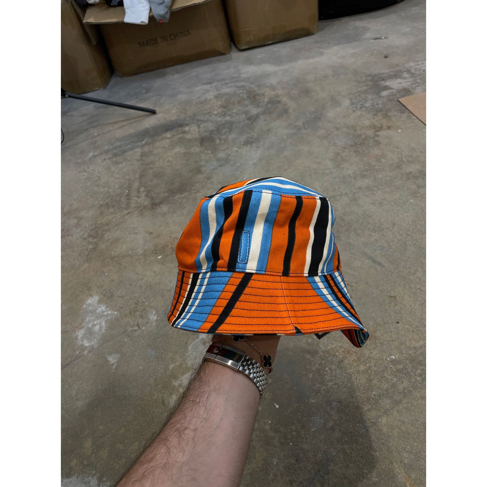 Prada Prada Bucket Hat Orange Multi New Small With Tags Size ONE SIZE - 4 Thumbnail